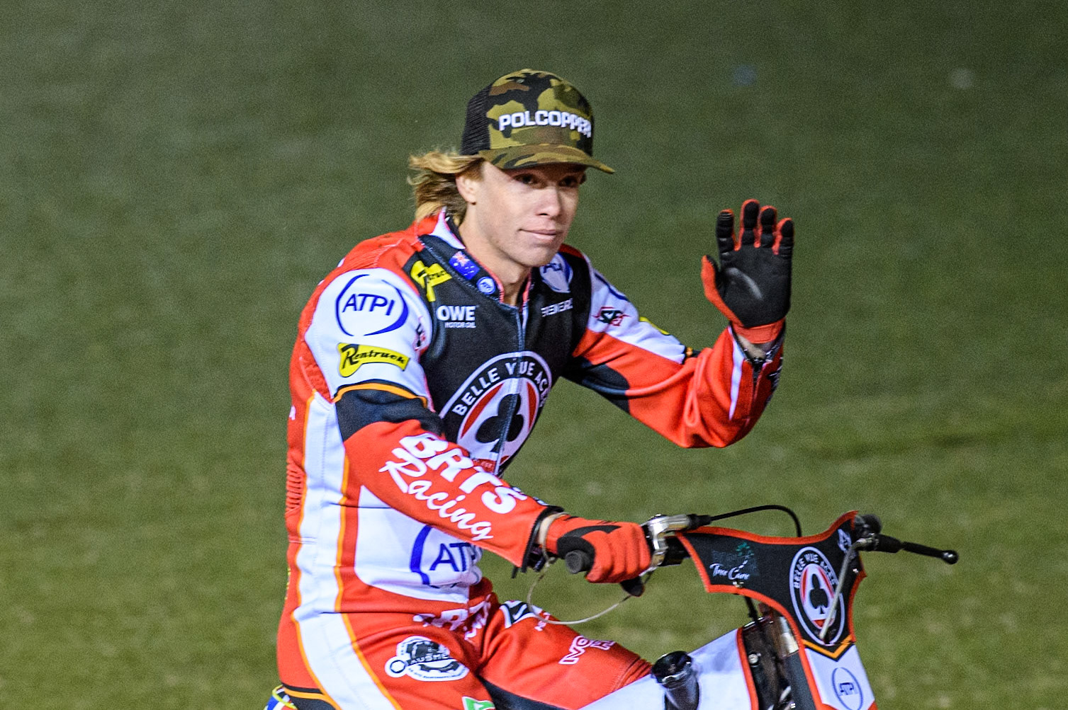 Tate Zischke of Belle Vue Aces  during the Premiership Cup Quarter Final 1st Leg match between Belle Vue Aces and Ipswich Witches at the National Speedway Stadium, Manchester on Monday 24th March 2025. (Photo: Ian Charles | MI News)