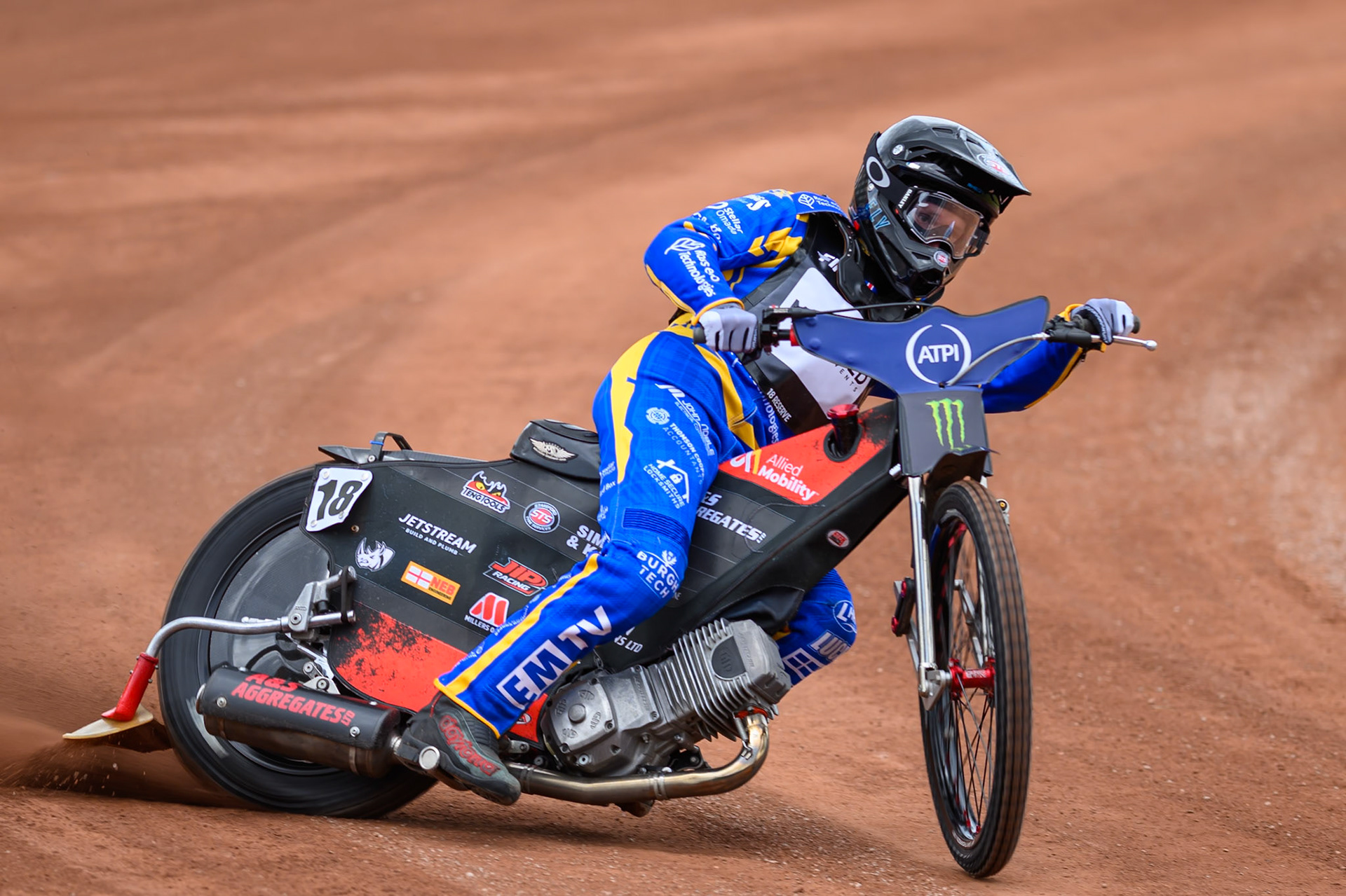 Reserve Dan Thompson (18) of Great Britain during practice for the ATPI  FIM Speedway GP of Manchester at the National Speedway Stadium, Manchester on Friday 5th June 2026. (Photo: Ian Charles | MI News)