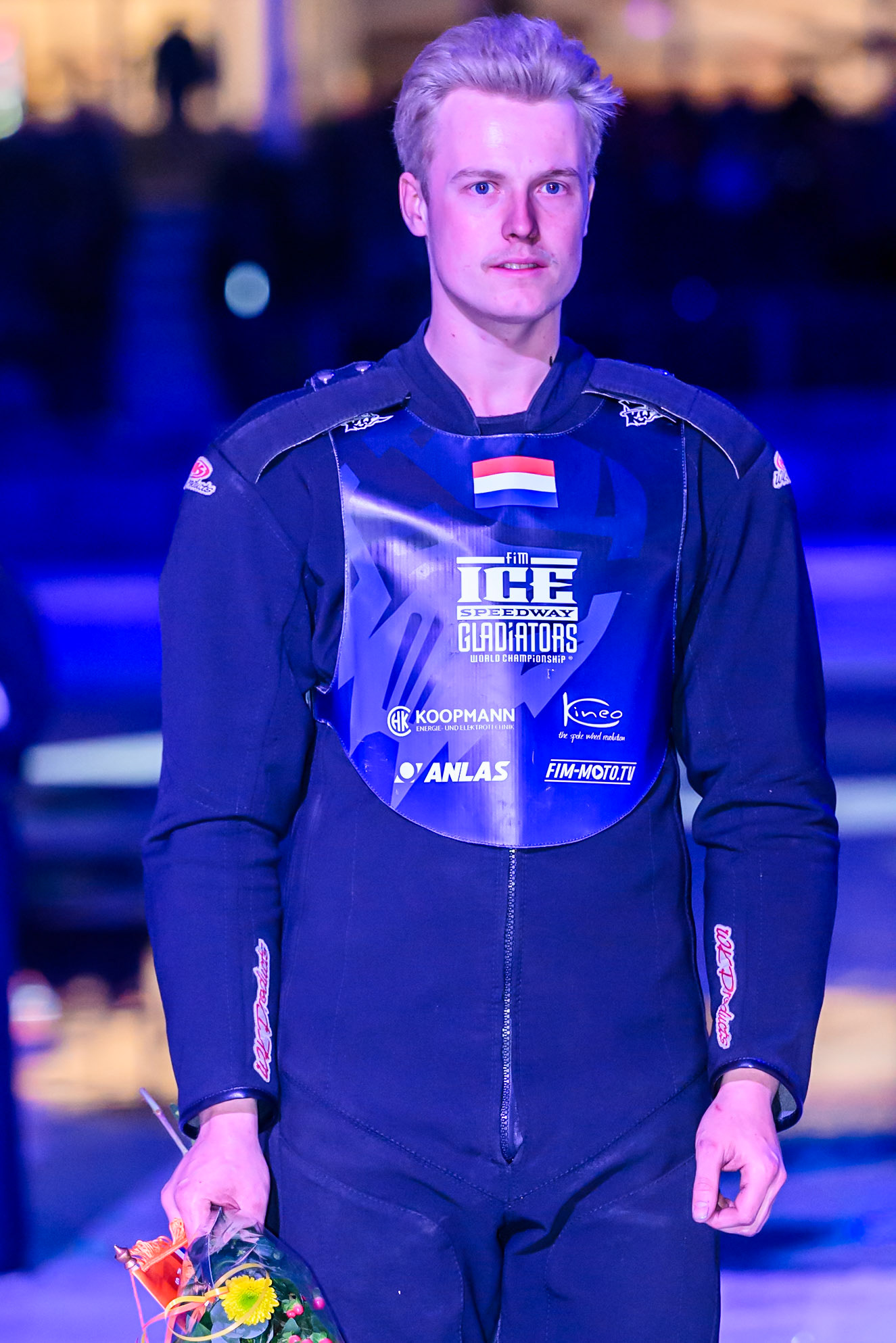 Leon Kramer (777) of The Netherlands during the FIM Ice Speedway Gladiators World Championship Final 3 at Ice Rink Thialf, Heerenveen on Saturday 11th April 2026. (Photo: Ian Charles | MI News)