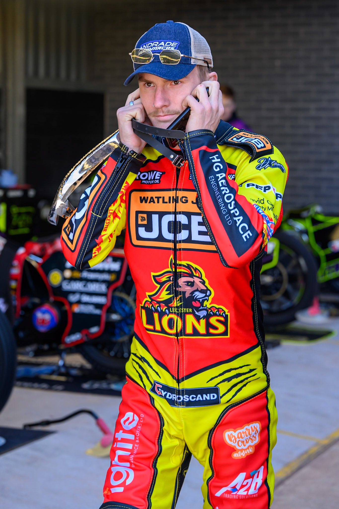 Drew Kemp of Leicester Lions during the Knockout Cup Northern Section match between Belle Vue Aces and Leicester Lions at the National Speedway Stadium, Manchester on Monday 6th April 2026. (Photo: Ian Charles | MI News)