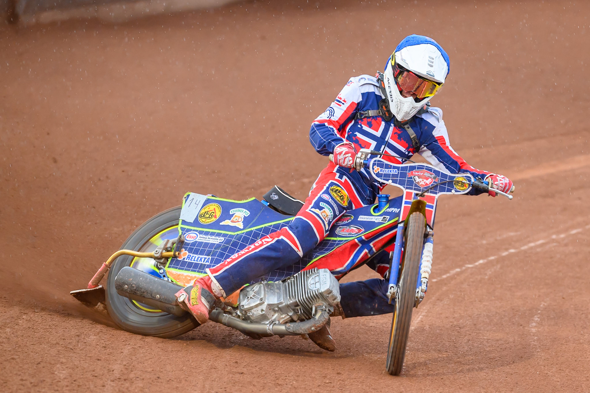 Lasse Fredriksen of Norway in action during the Speedway GP Qualifying Round 3 at Allied Ashfield Stadium, Glasgow on Saturday 30th May 2026. (Photo: Ian Charles | MI News)