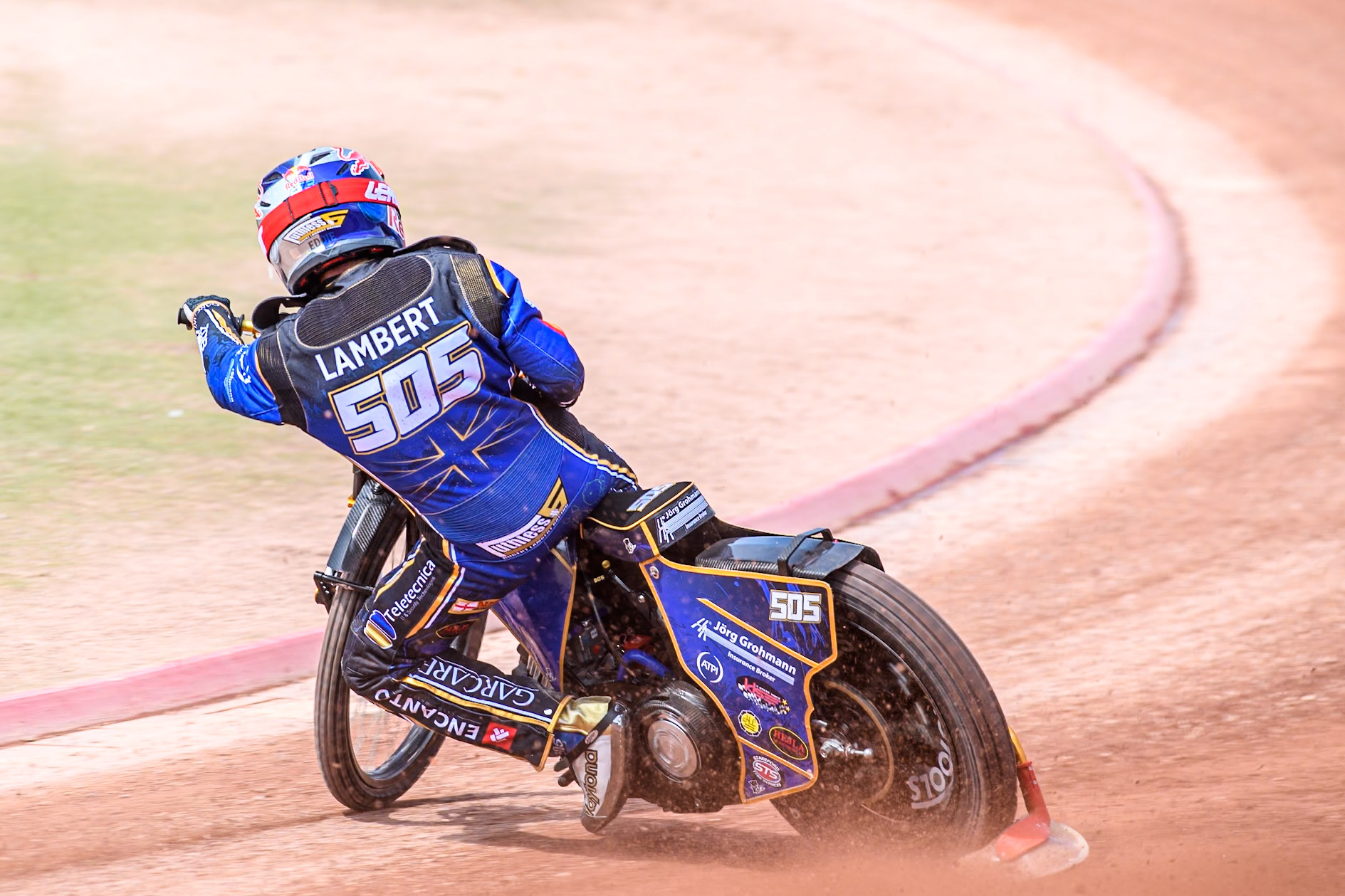 Robert Lambert (505) of Great Britain in the qualifying session during the ATPI FIM Speedway Grand Prix Round 4 at the National Speedway Stadium, Manchester, on Friday 6th June 2025. (Photo: Ian Charles | MI News)
