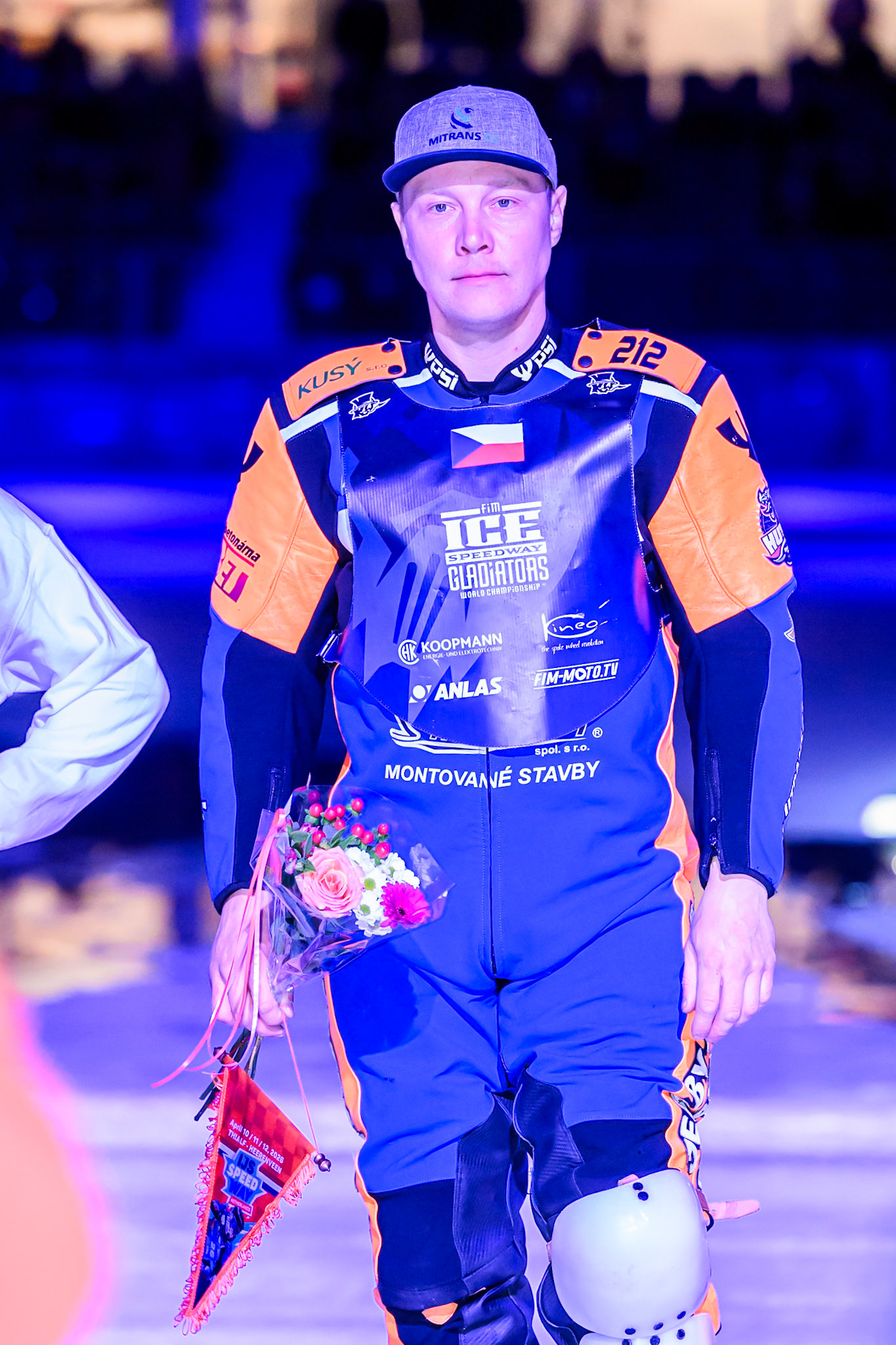 Lukas Hutla (212) of Czechia during the FIM Ice Speedway Gladiators World Championship Final 3 at Ice Rink Thialf, Heerenveen on Saturday 11th April 2026. (Photo: Ian Charles | MI News)