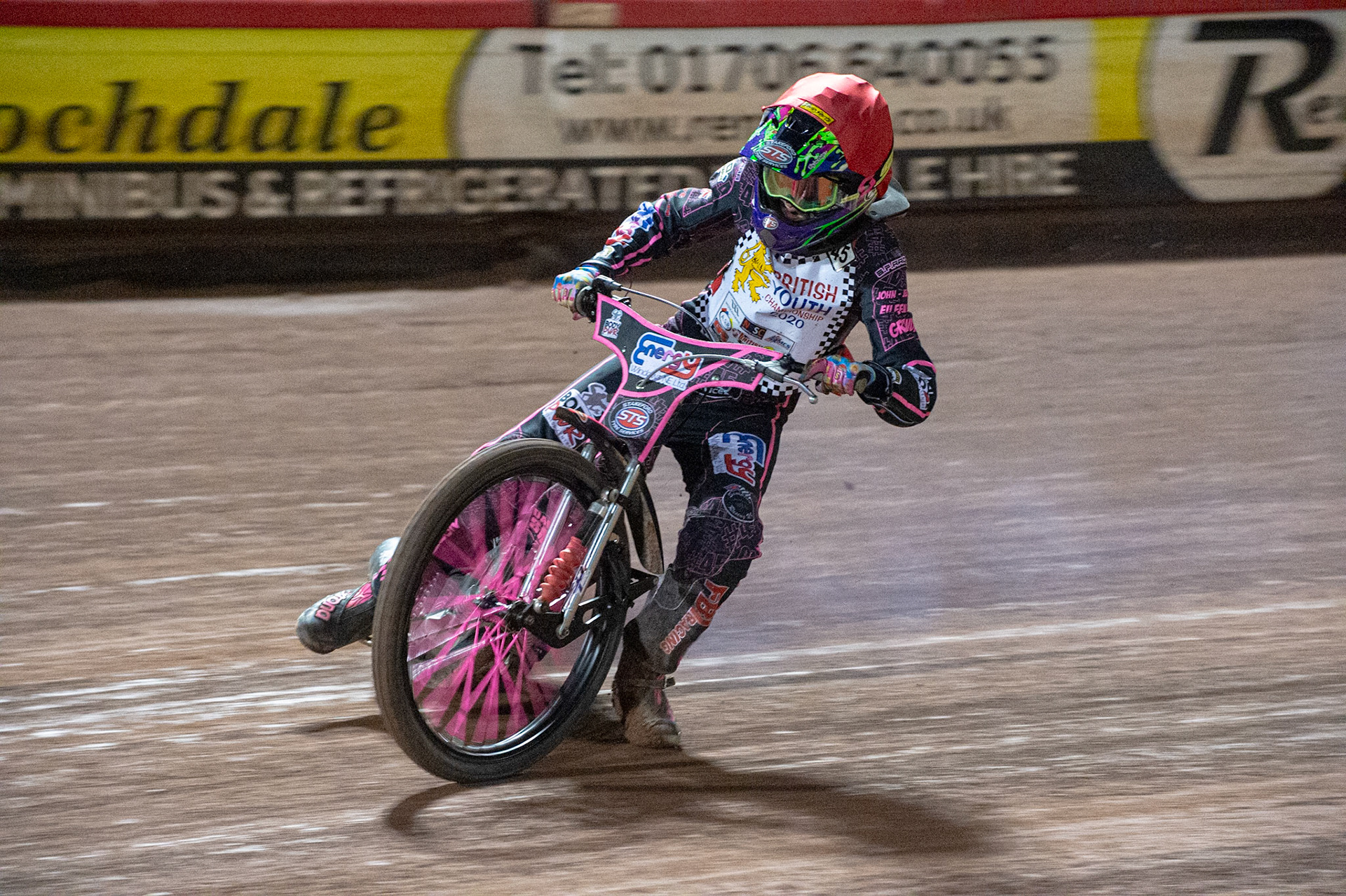 Photo: Ian CharlesDanny Smith leads the 500cc B Class FinalBritish Youth Speedway Championship (Round 5), National Speedway Stadium, Manchester Saturday  10  October  2020