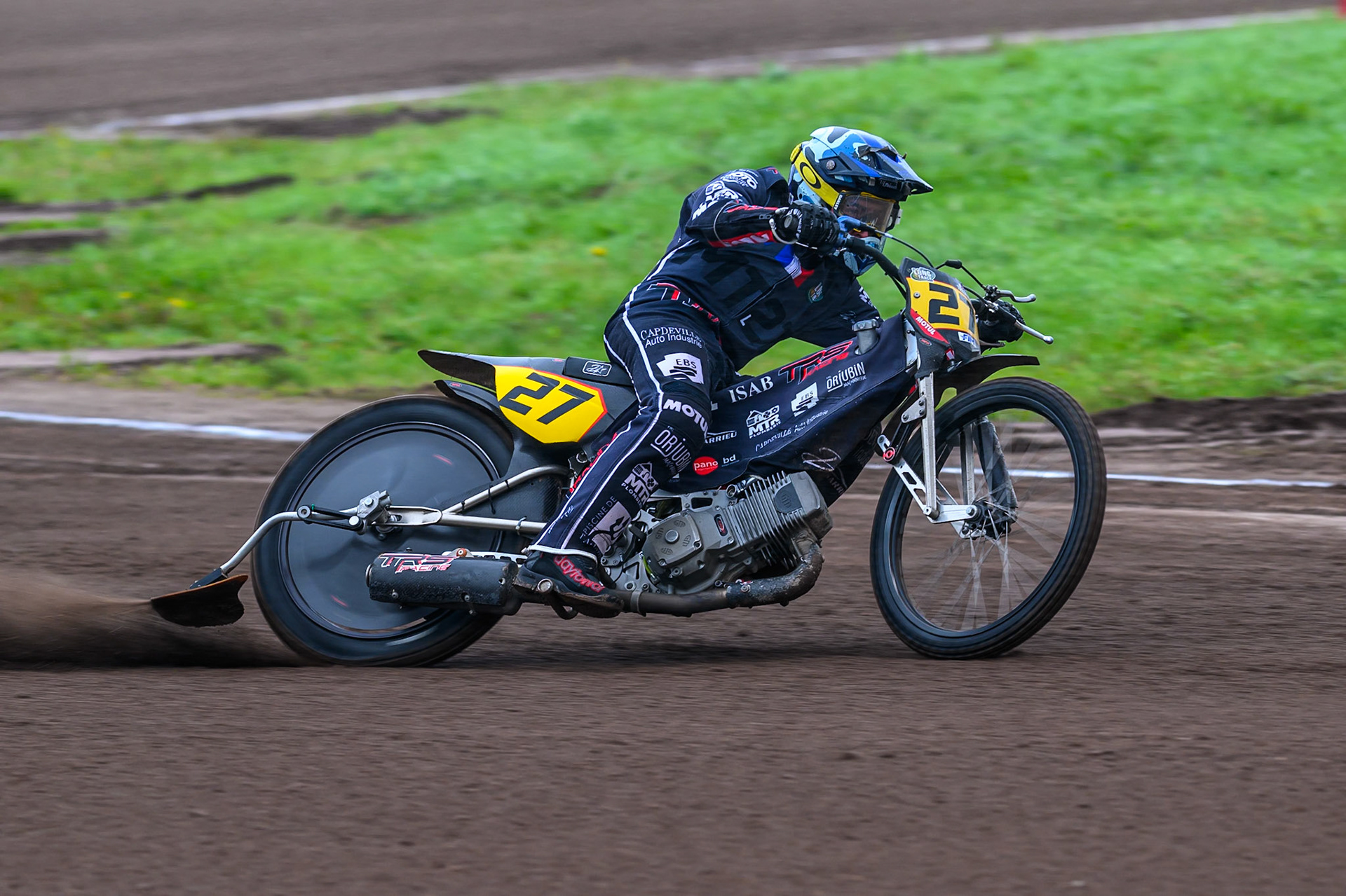 Mathias Trésarrieu (27) of France during the FIM Long Track World Championship Final 4, at the Speed Centre Roden, Netherlands on Sunday 21st September 2025. (Photo: Ian Charles | MI News)