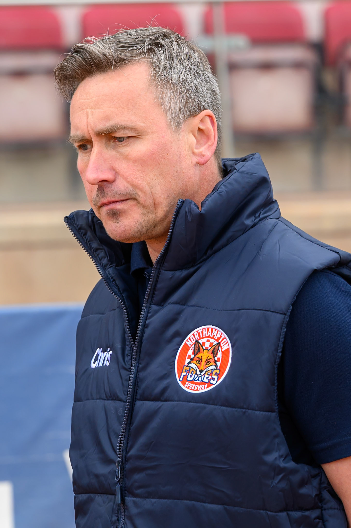 Chris Adams, Team manager of Northampton Foxes during the Rowe Motor Oil Premiership match between Belle Vue Aces and Northampton Foxes at the National Speedway Stadium, Manchester on Monday 4th May 2026. (Photo: Ian Charles | MI News)