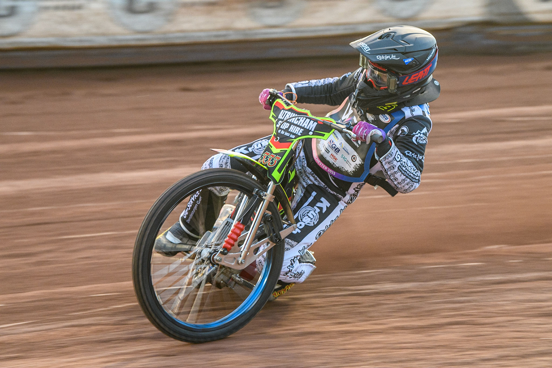 Celina Liebmann in action during the Sports Insure Premiership match between Belle Vue Aces and Wolverhampton Wolves at the National Speedway Stadium, Manchester on Monday 3rd July 2023. (Photo: Ian Charles | MI News)