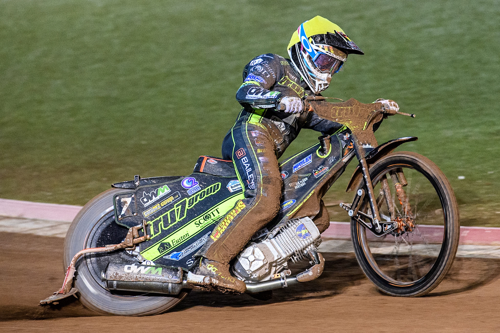 Jordan Jenkins of Ipswich Witches in action during the Premiership Cup Quarter Final 1st Leg match between Belle Vue Aces and Ipswich Witches at the National Speedway Stadium, Manchester on Monday 24th March 2025. (Photo: Ian Charles | MI News)