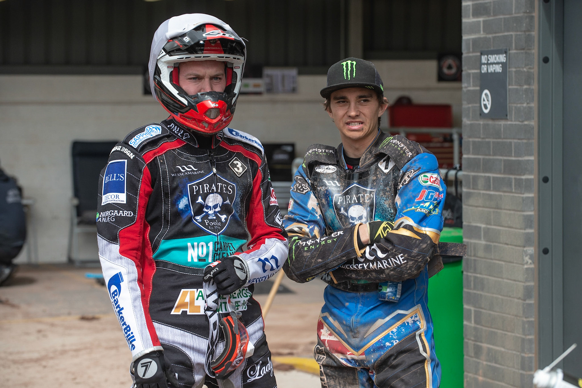 Photo by Ian Charles

Nicolai Klindt  (left) with Jack Holder


Belle Vue Aces v Poole Pirates, British Speedway Premiership, Belle Vue National Speedway Stadium, Manchester, Monday 6  May  2019