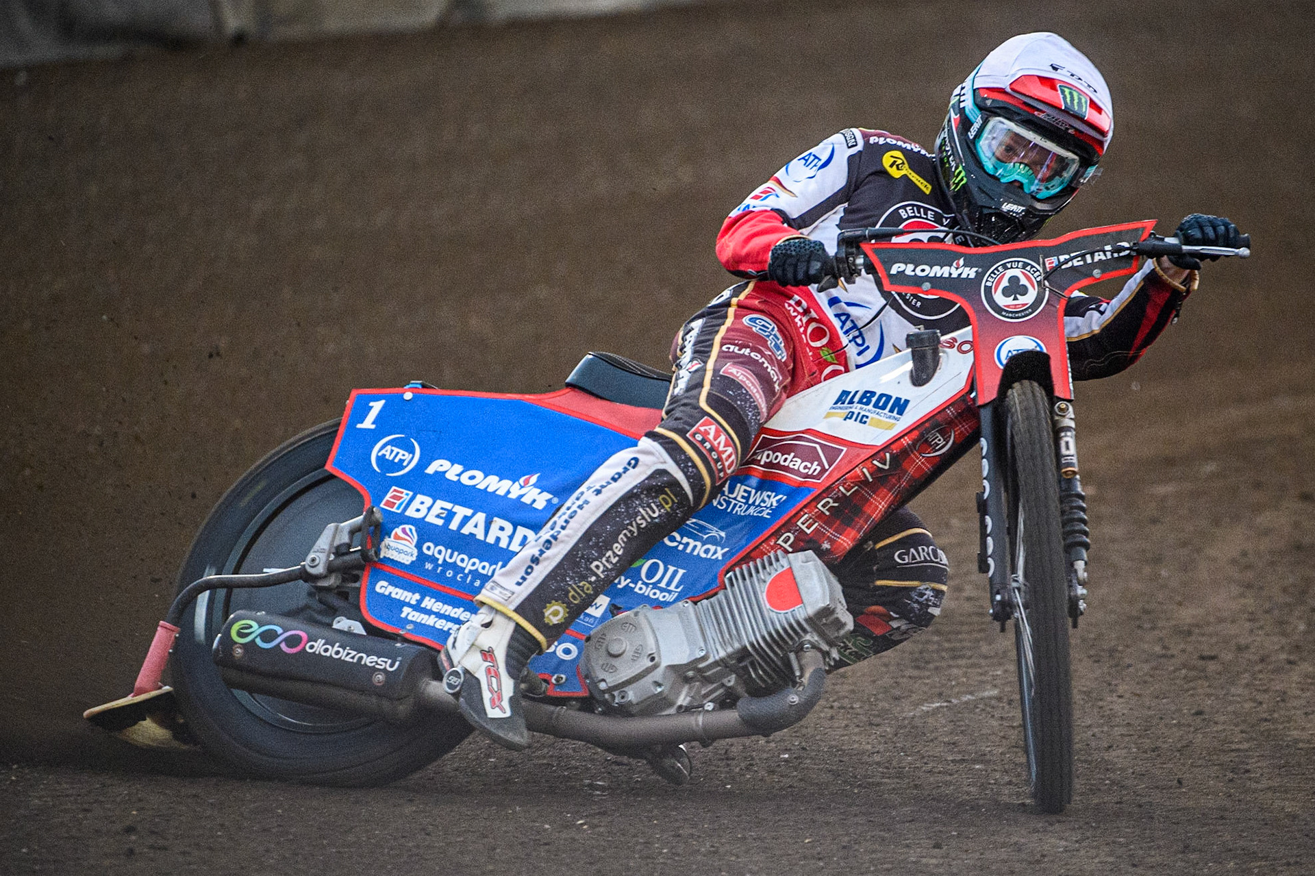 Dan Bewley  in action for Belle Vue ATPI Aces  during the Sports Insure Premiership match between King's Lynn Stars and Belle Vue Aces at the Adrian Flux Arena, King's Lynn on Thursday 24th August 2023. (Photo: Ian Charles | MI News)