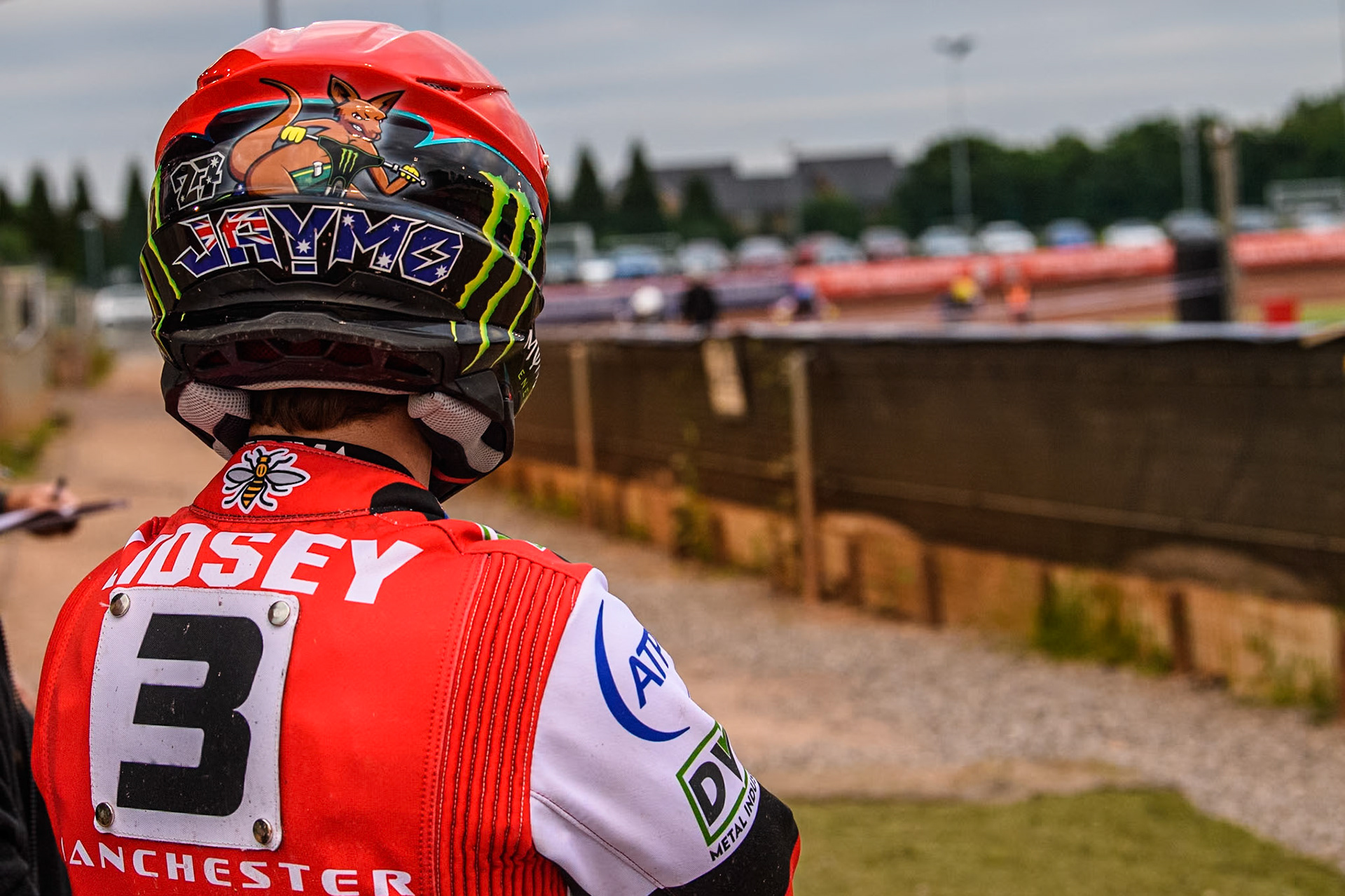 Belle Vue Aces' Jaimon Lidsey watches the racing before his next heat during the Rowe Motor Oil Premiership match between Belle Vue Aces and King's Lynn Stars at the National Speedway Stadium, Manchester on Monday 20th May 2024. (Photo: Ian Charles | MI News)