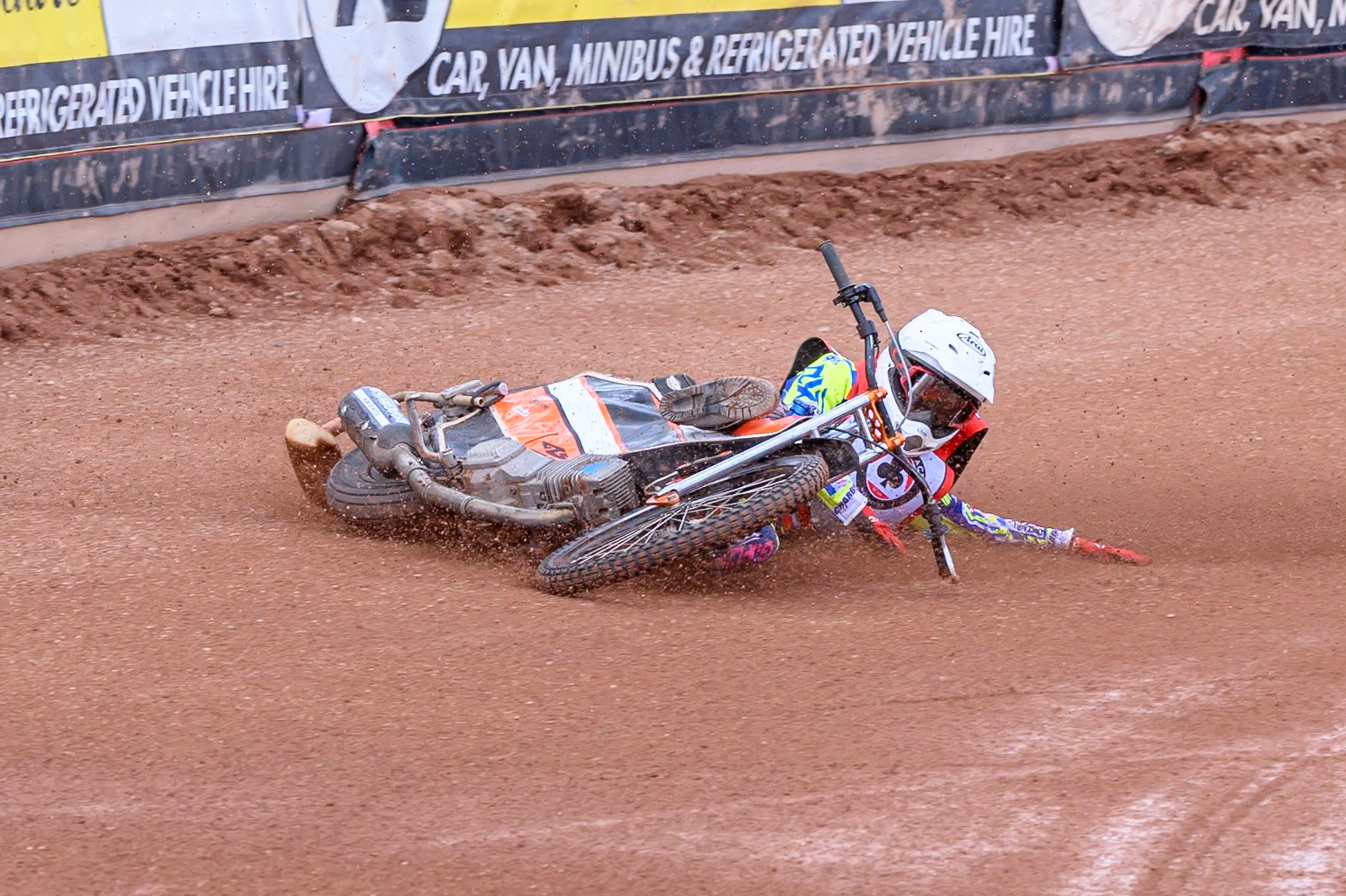 JR ASHWORTH &amp; SONS COLTS ACADEMY INDIVIDUALFreddy Hodder  in Blue leading Harry Fletcher  in White who slides off during the JR Ashworth &amp; Sons Colts Individual at the National Speedway Stadium, Manchester on Sunday 10th May 2026. (Photo: Ian Charles | MI News)