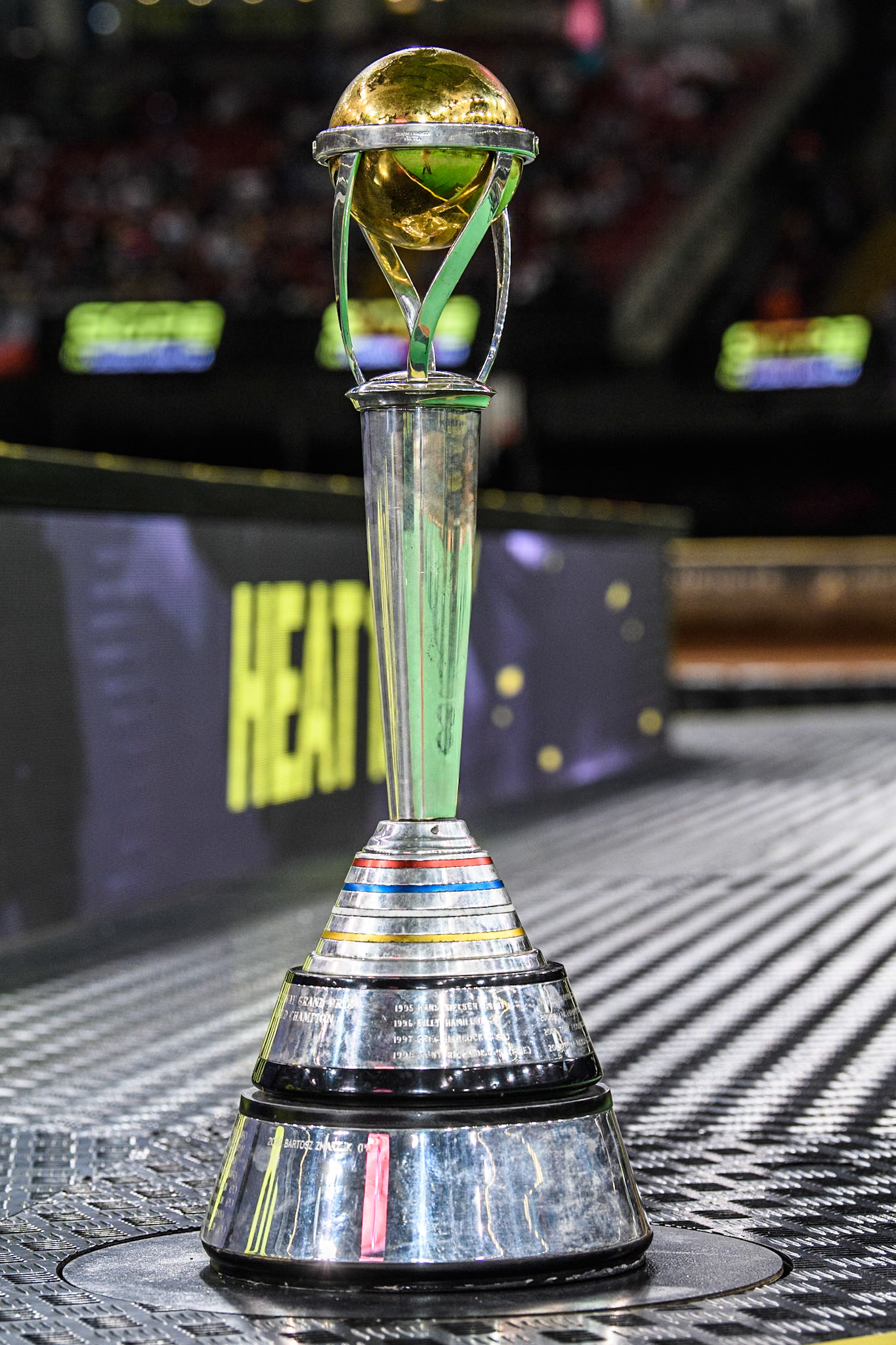 The World Championship Trophy during the FIM Speedway Grand Prix of Great Britain at The Principality Stadium, Cardiff on Saturday 17th August 2024. (Photo: Ian Charles | MI News)
