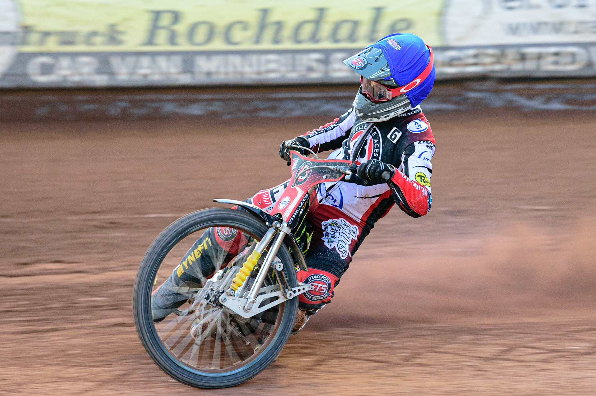 Jye Etheridge  in action for Belle Vue ATPI Aces  during the SGB Premiership match between Belle Vue Aces and Ipswich Witches at the National Speedway Stadium, Manchester on Monday 8th August 2022. (Credit: Ian Charles | MI News)