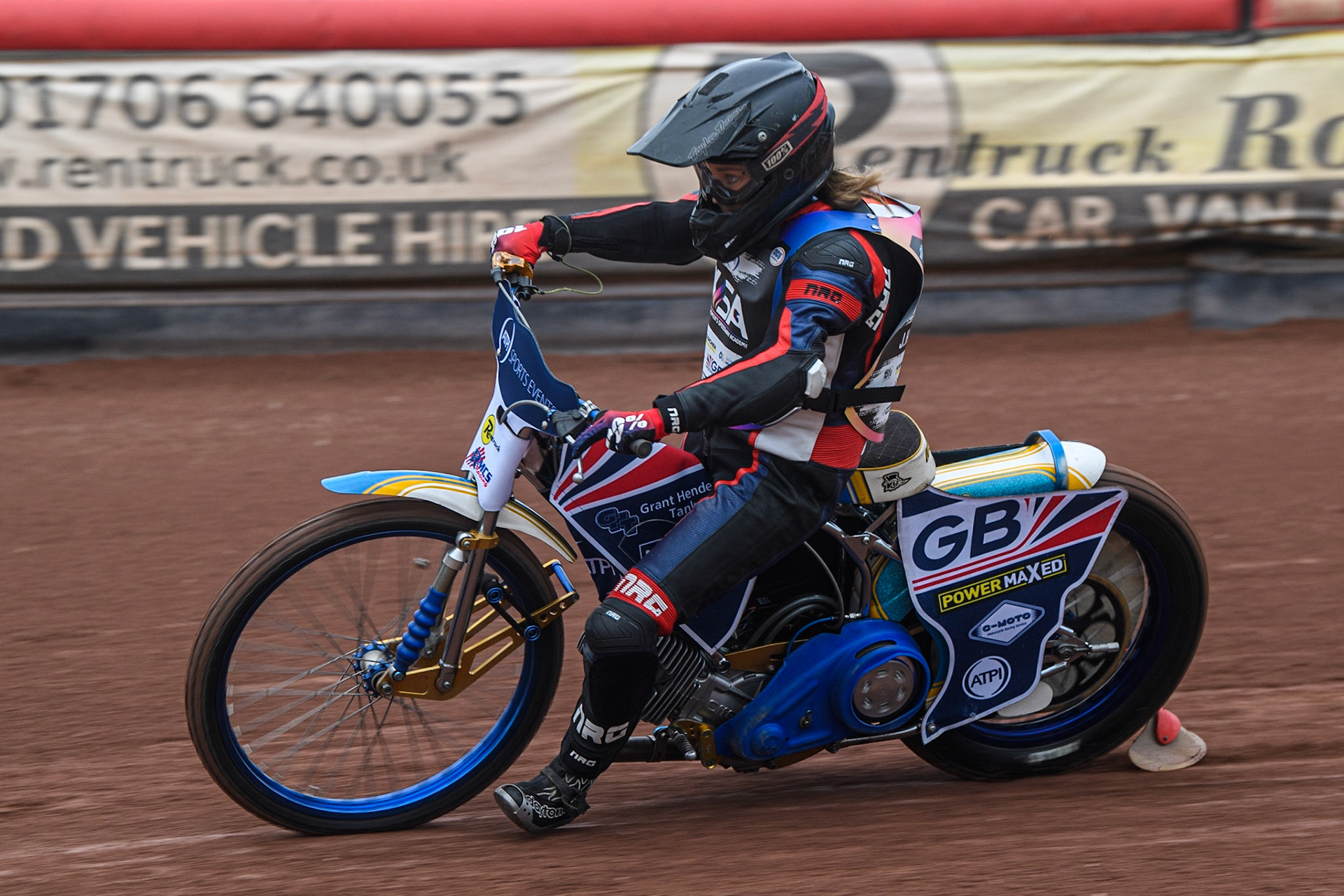 Julie Harding from Motocross/Endurance on track during the FIM Women's  Speedway Academy at the National Speedway Stadium, Manchester on Friday 4th August 2023. (Photo: Ian Charles | MI News)