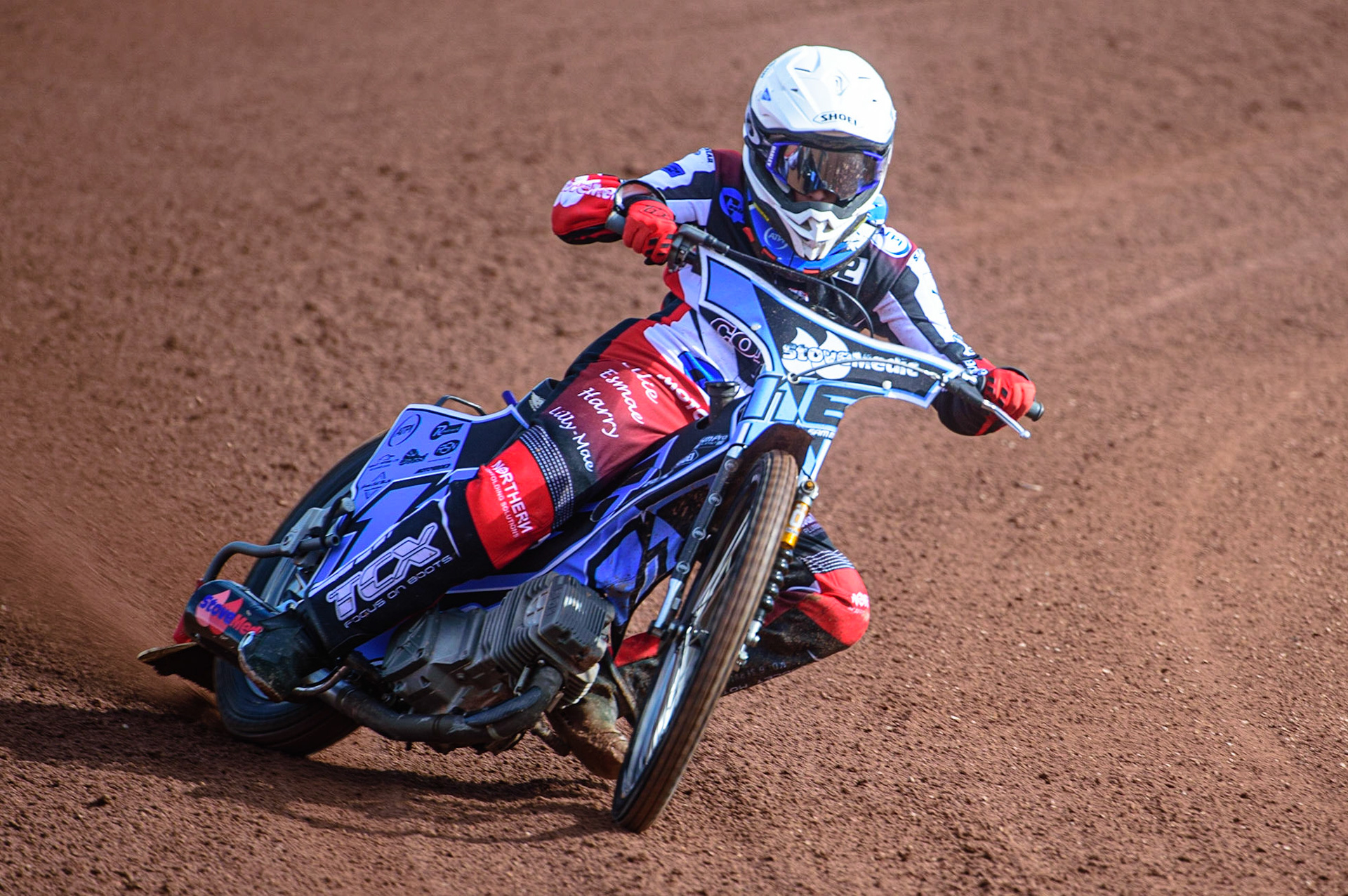 MANCHESTER, UK. MAR 14TH Sam McGurk in action during the Belle Vue Speedway Media Day at the National Speedway Stadium, Manchester on Monday 14th March 2022. (Credit: Ian Charles | MI News)