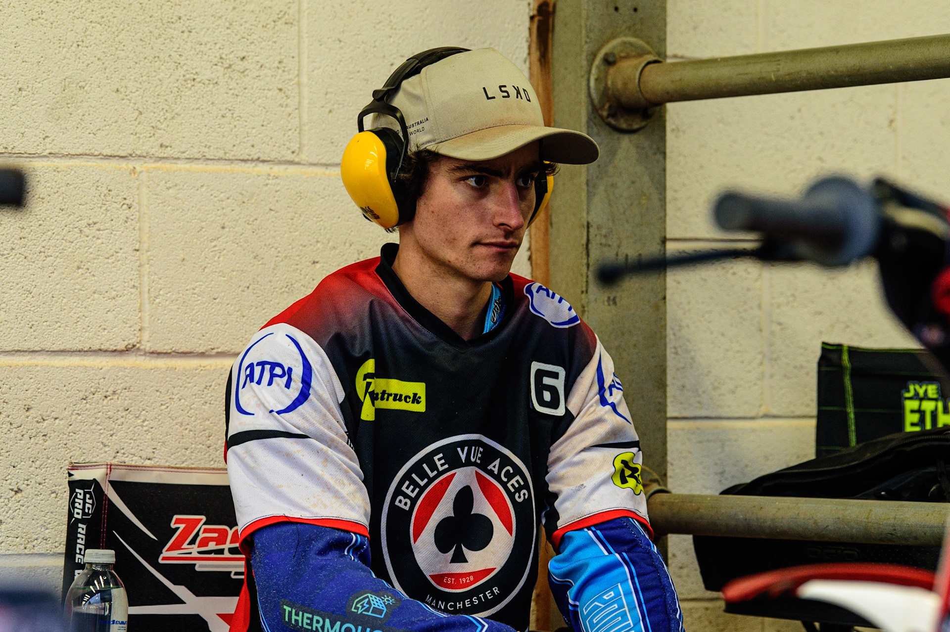 MANCHESTER, UK. JUN 6TH Zach Cook  guesting for Belle Vue ATPI Aces  during the SGB Premiership match between Belle Vue Aces and Ipswich Witches at the National Speedway Stadium, Manchester on Monday 6th June 2022. (Credit: Ian Charles | MI News)