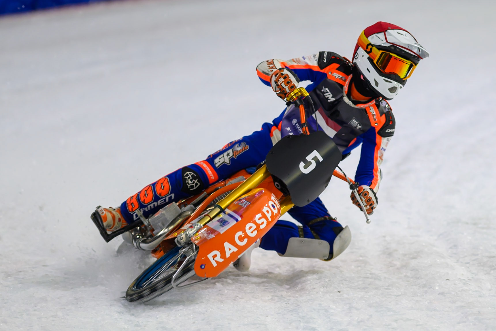 Jasper Iwema (5) of The Netherlands  in action during the FIM Ice Speedway Of Nations at Ice Rink Thialf, Heerenveen on Sunday 12th April 2026. (Photo: Ian Charles | MI News)