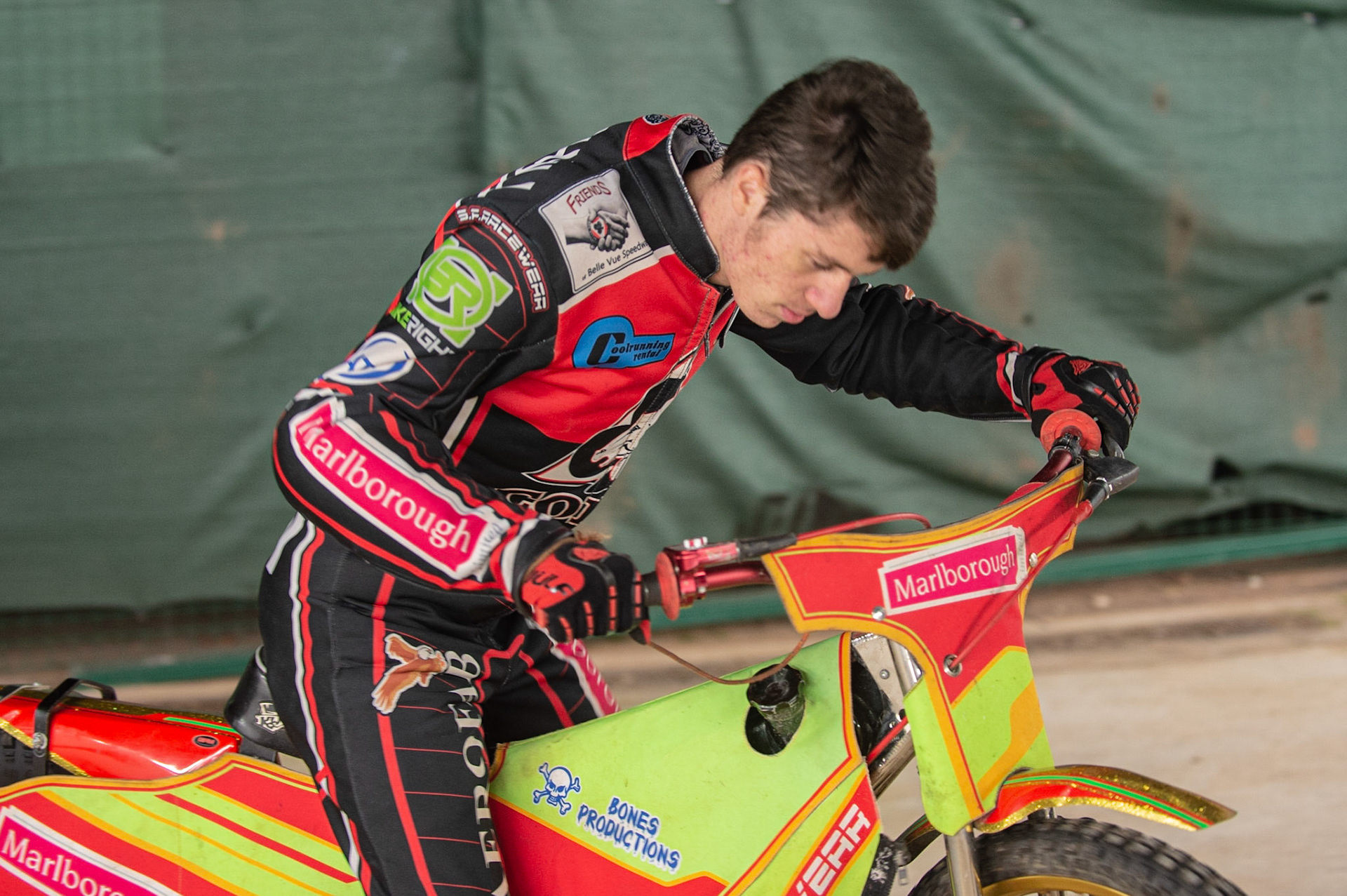 Photo: Ian Charles

Ben Woodhull warms up his bike

Belle Vue Colts v Leicester Lion Cubs, SGB National League KO Cup Final (2nd Leg), Belle Vue National Speedway Stadium, Manchester, Tuesday 29  October  2019
