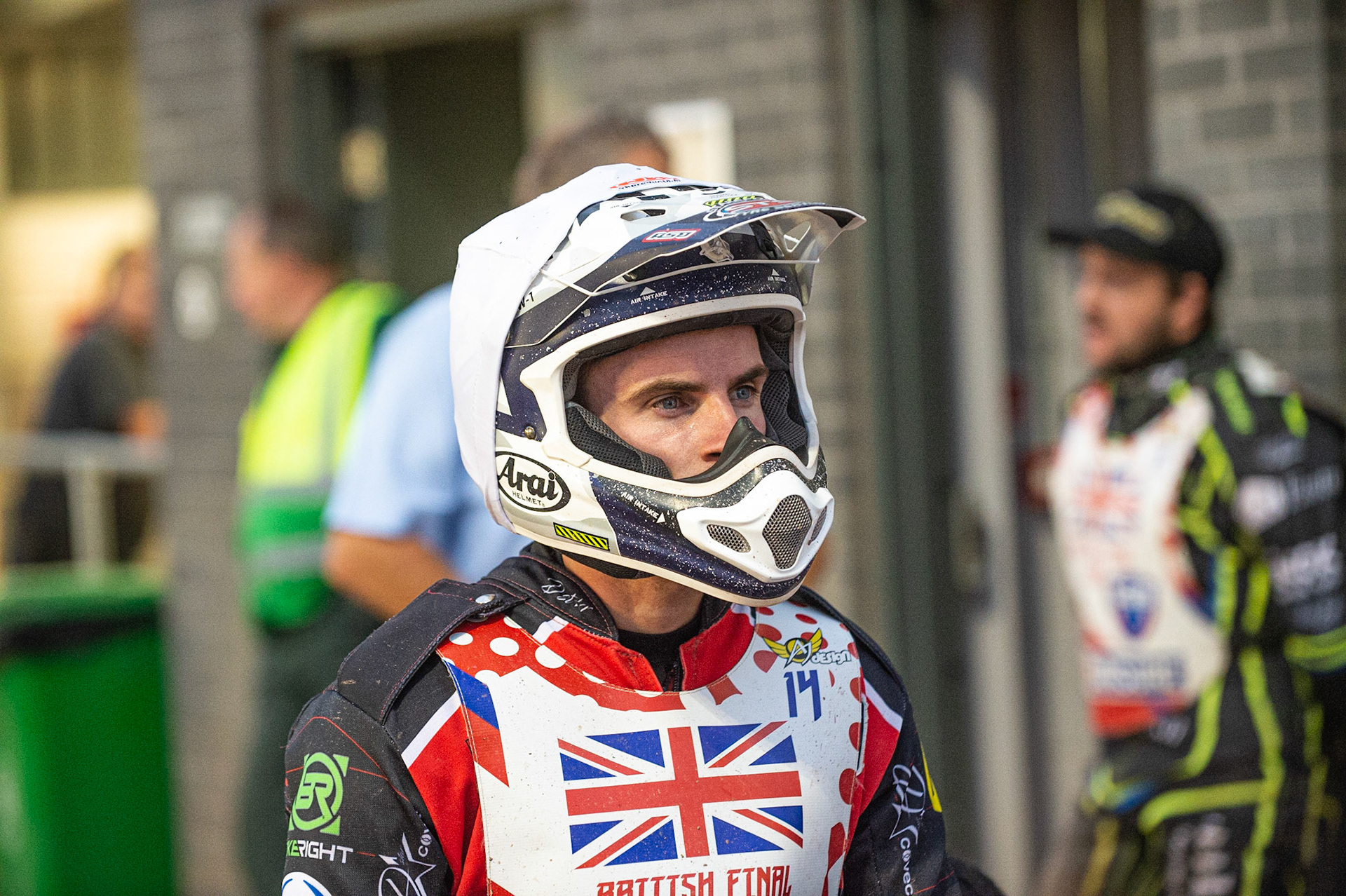 Photo: Ian Charles

Steve Worrall waits for his next heat

Sports Insure British Final,  Belle Vue National Speedway Stadium, Manchester Monday 29  July  2019