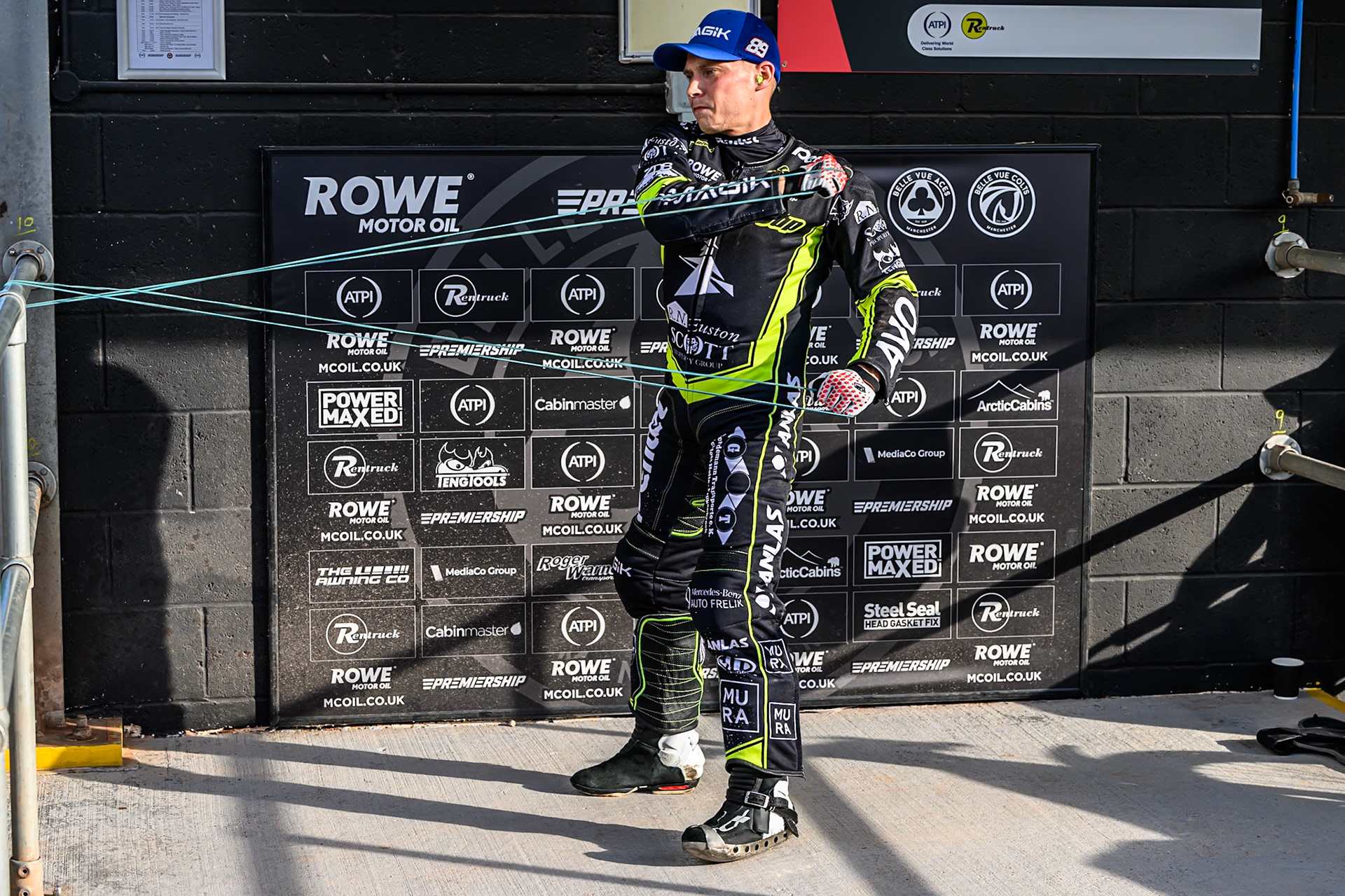 Ipswich Witches' Emil Saifutdinov  warms up before racing during the Rowe Motor Oil Premiership match between Belle Vue Aces and Ipswich Witches at the National Speedway Stadium, Manchester on Monday 30th June 2025. (Photo: Ian Charles | MI News)