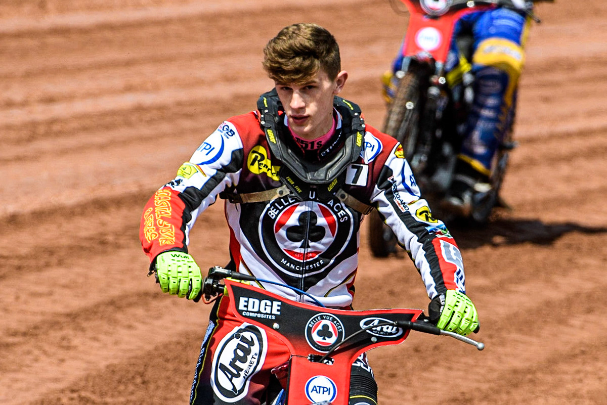 Jake Mulford - Belle Vue ATPI Aces during the Sports Insure Premiership match between Belle Vue Aces and Wolverhampton Wolves at the National Speedway Stadium, Manchester on Monday 29th May 2023. (Photo: Ian Charles | MI News)