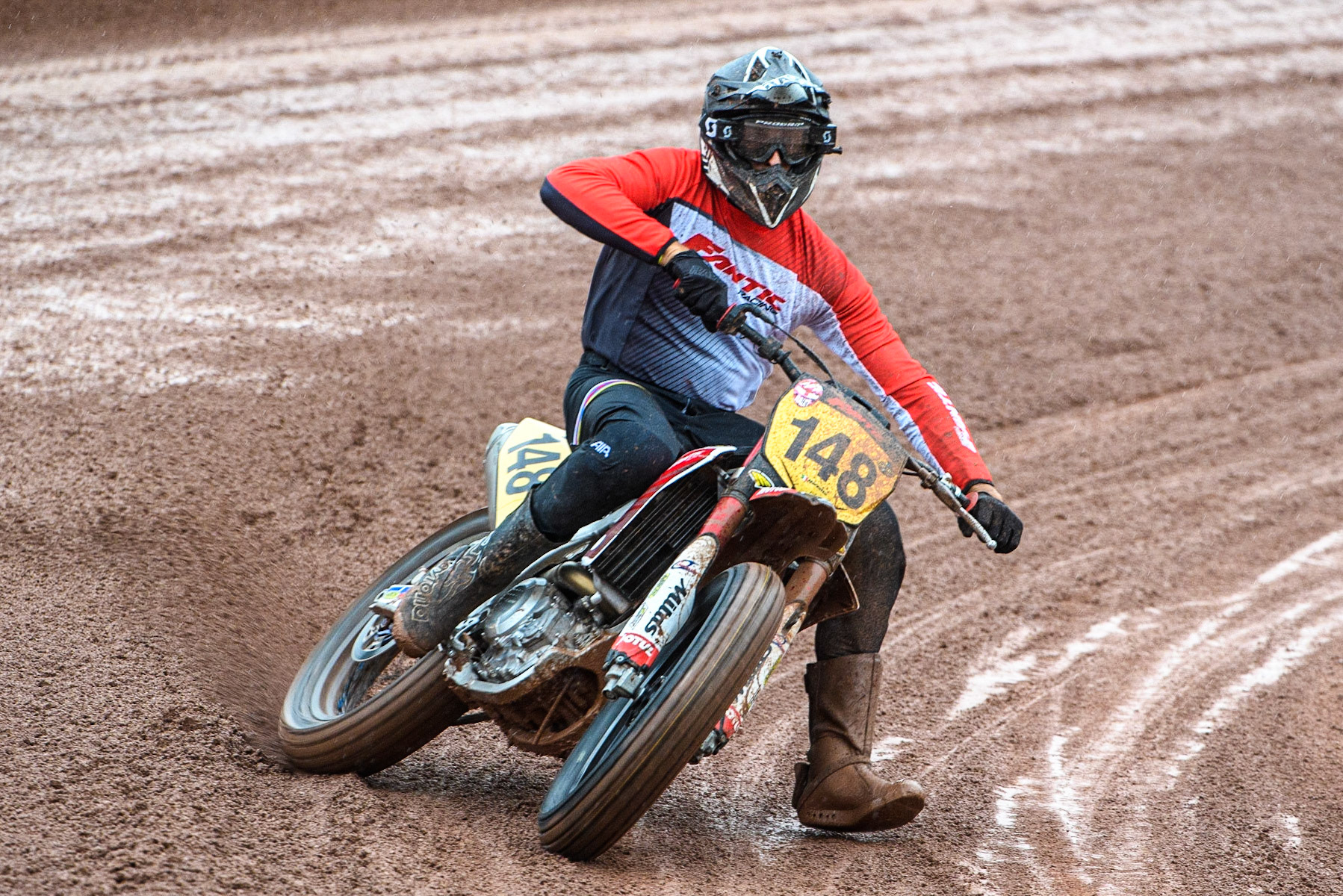 Vittorio Emanuele Marzotto (148) from Italy in action  during the FIM World Flat Track Championship Round 1 at the National Speedway Stadium, Manchester on Saturday 5th August 2023. (Photo: Ian Charles | MI News)