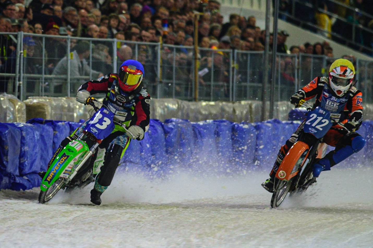 HEERENVEEN, NL.   during the FIM Ice Speedway Gladiators World Championship Final 4 at Ice Rink Thialf, Heerenveen on Sunday  3 April 2022. (Credit: Ian Charles | MI News)