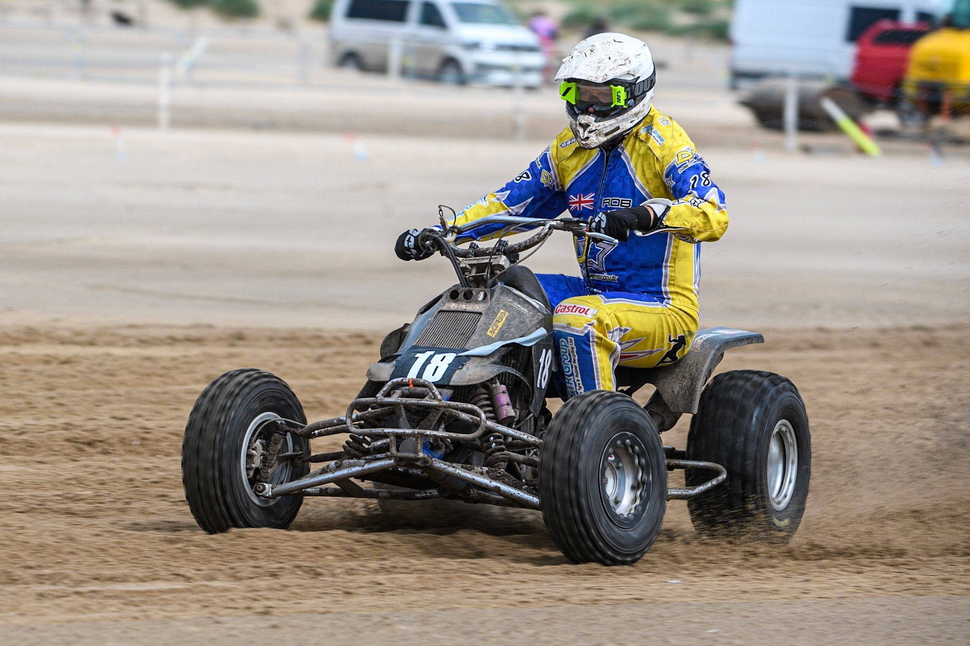 Rob Heath (18) in practice during the Fylde ACU British Sand Racing Masters Championship at  St Annes on Sea, Lancashire on Sunday 30th July 2023. (Photo: Ian Charles | MI News)