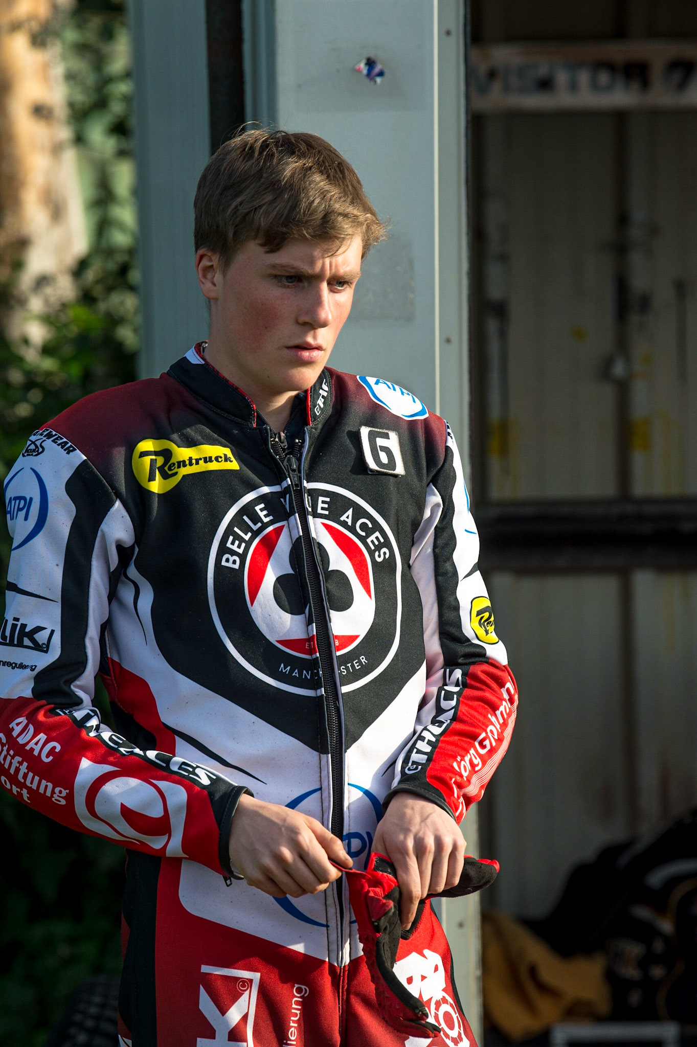 WOLVERHAMPTON, UK. JUN 20TH Norick Blödorn  of Belle Vue ATPI Aces  during the SGB Premiership match between Wolverhampton Wolves and Belle Vue Aces at Monmore Green Stadium, Wolverhampton on Monday 20th June 2022. (Credit: Ian Charles | MI News)