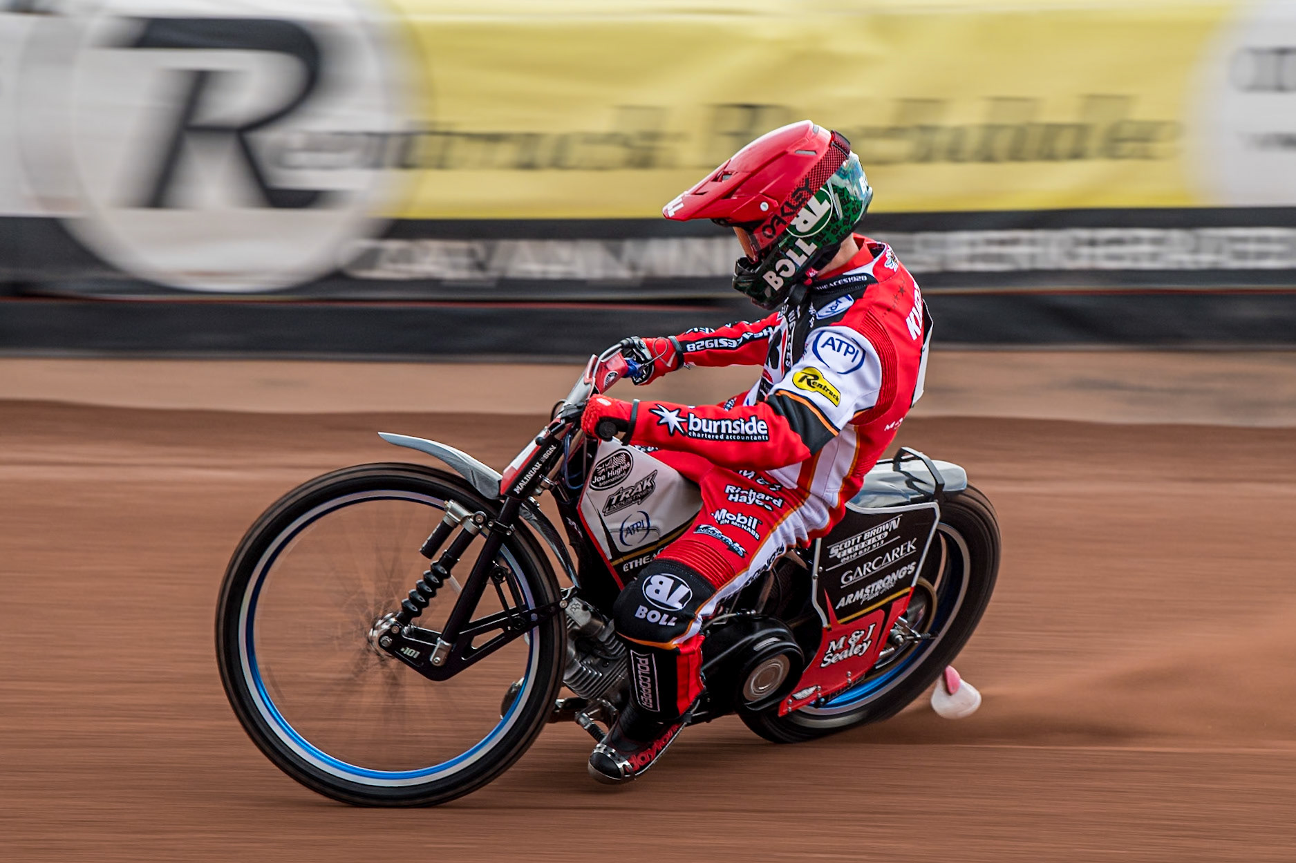 Brady Kurtz in action during the Belle Vue Aces Media Day at the National Speedway Stadium, Manchester on Wednesday 12th March 2025. (Photo: Ian Charles | MI News)