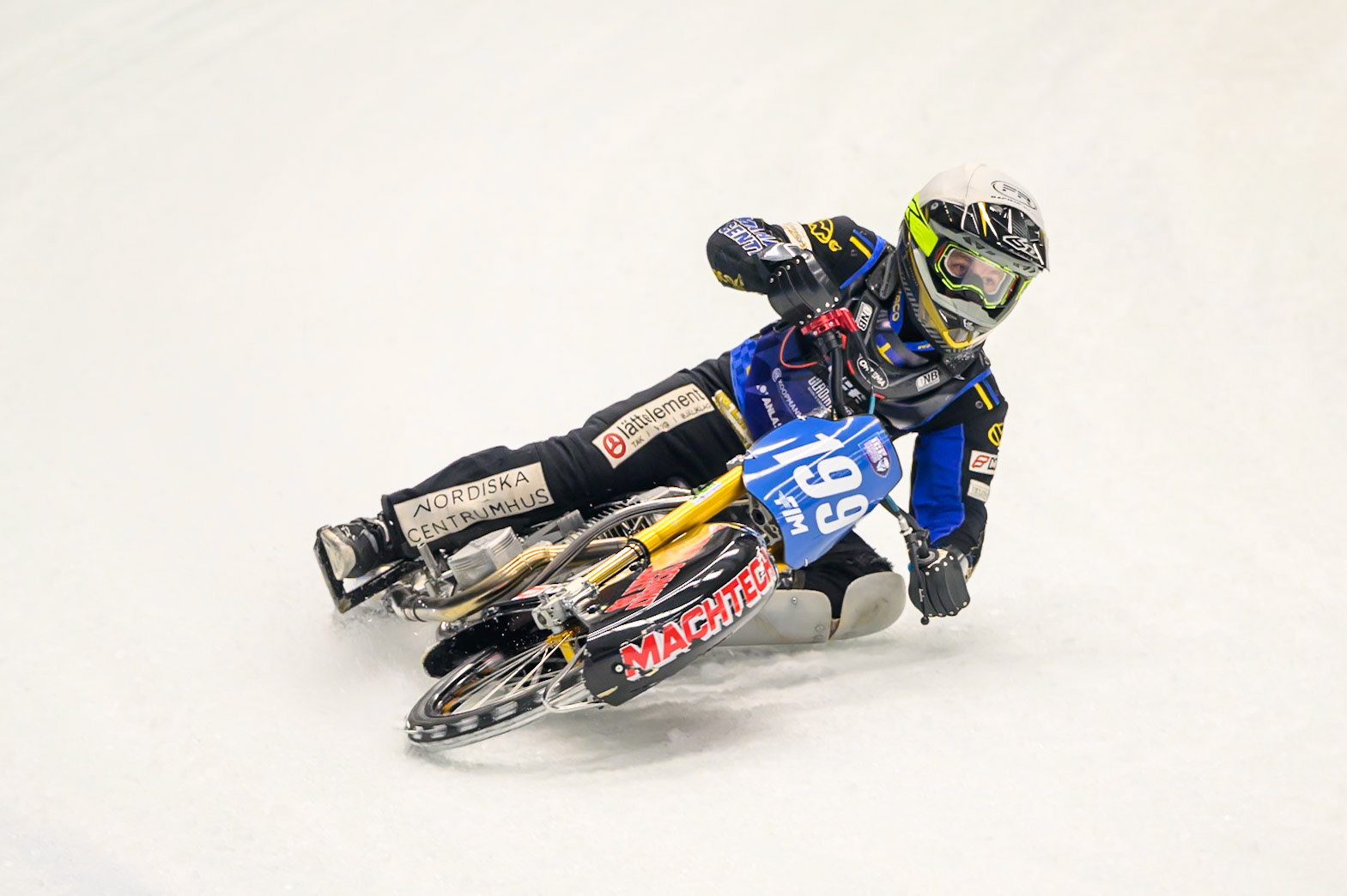 Martin Haarahiltunen (199) of Sweden  in action during the Ice Speedway Gladiators World Championship Final 1 at Max-Aicher-Arena, Inzell on Saturday 14th March 2026. (Photo: Ian Charles | MI News)