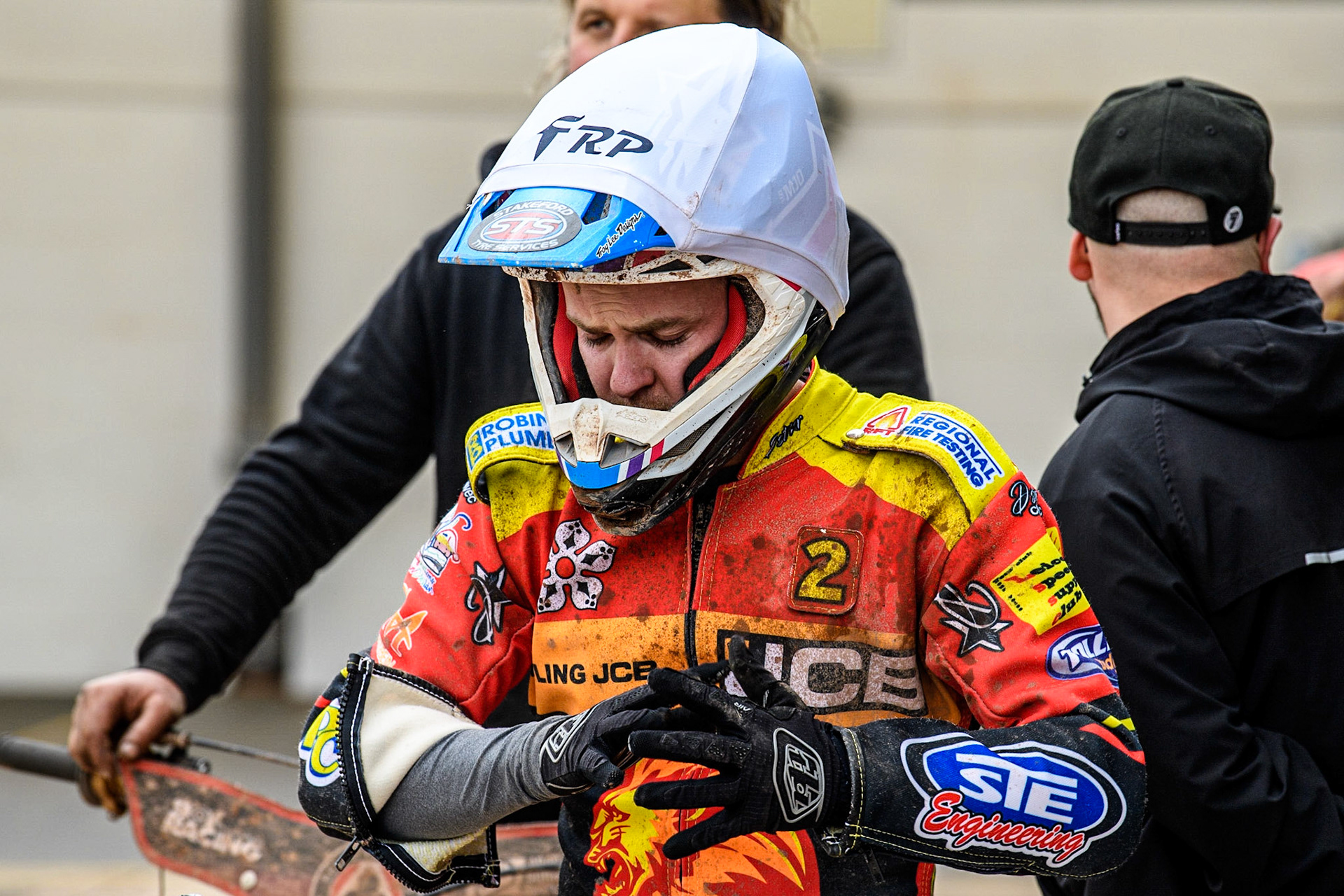 Justin Sedgmen  readies to go out during the SGB Premiership match between Belle Vue Aces and Leicester Lions at the National Speedway Stadium, Manchester on Monday 1st May 2023. (Photo: Ian Charles | MI News)