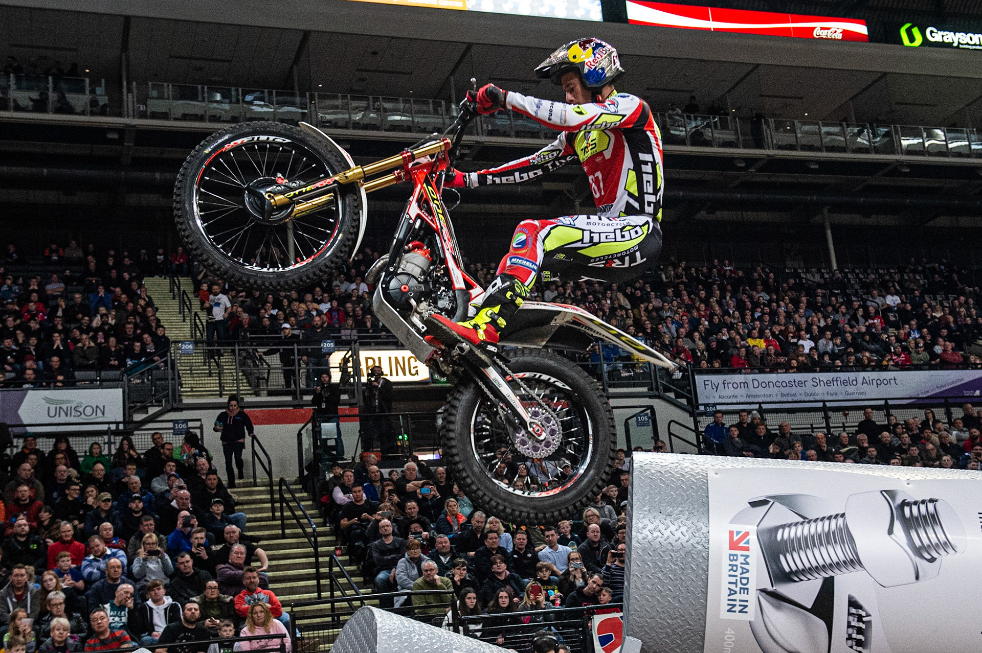 SHEFFIELD, ENGLAND  - DECEMBER 28TH  Adam Raga, Spain (TRRS) on section 3  during the 25th Anniversary Sheffield Indoor Trial at the FlyDSA Arena, Sheffield on Saturday 28th December 2019. (Credit: Ian Charles | MI News)