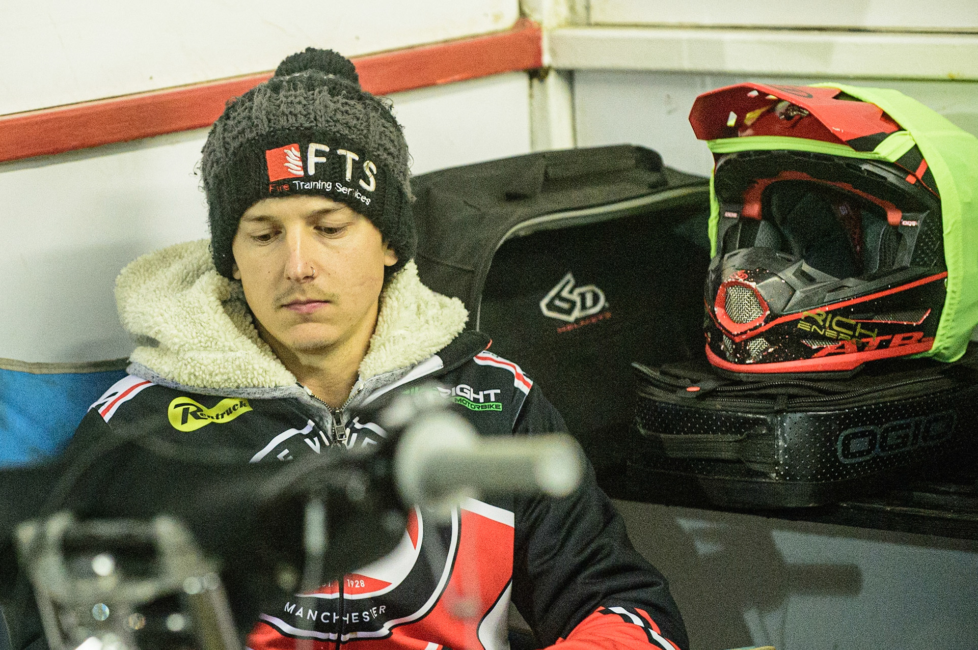 PETERBOROUGH, UK. OCT 14TH Jye Etheridge pre meeting during the SGB Premiership Grand Final 2nd leg between Peterborough and Belle Vue Aces at East of England Showground, Peterborough on Thursday 14th October 2021. (Credit: Ian Charles | MI News)