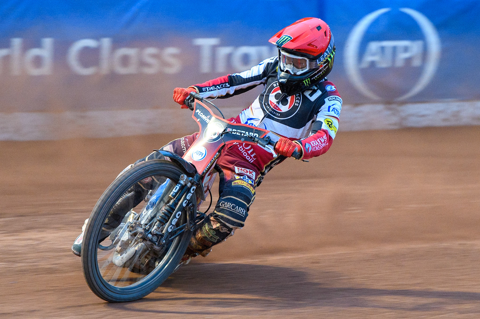 Dan Bewley in action  for Belle Vue ATPI Aces during the Sports Insure Premiership Knock Out Cup Quarter Final 2nd Leg between Belle Vue Aces and Wolverhampton Wolves at the National Speedway Stadium, Manchester on Thursday 18th May 2023. (Photo: Ian Charles | MI News)
