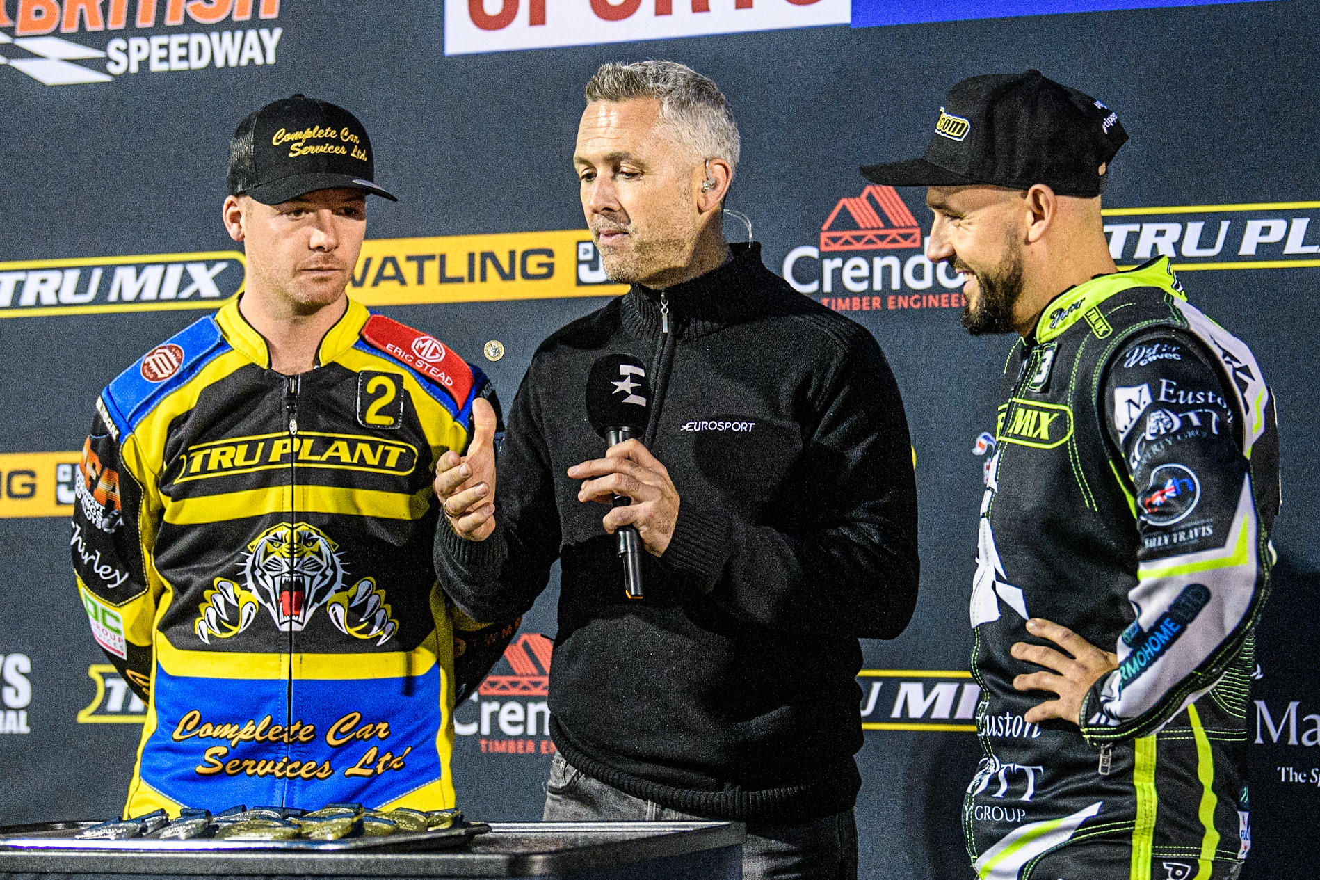 Scott Nicholls does the coin toss to decide gate positions during the Sports Insure Premiership Grand Final Second Leg match between Sheffield Tigers and Ipswich Witches at Owlerton Stadium, Sheffield on Thursday 5th October 2023. (Photo: Ian Charles | MI News)