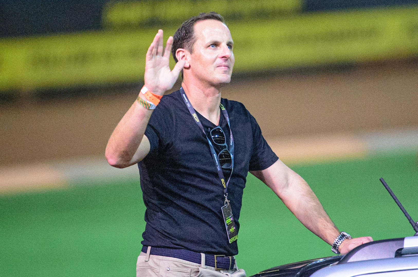 Ryan Sullivan during the parade of Cardiff Legends during the FIM  Speedway Grand Prix of Great Britain at the Principality Stadium, Cardiff on Saturday 13th August 2022. (Credit: Ian Charles | MI News