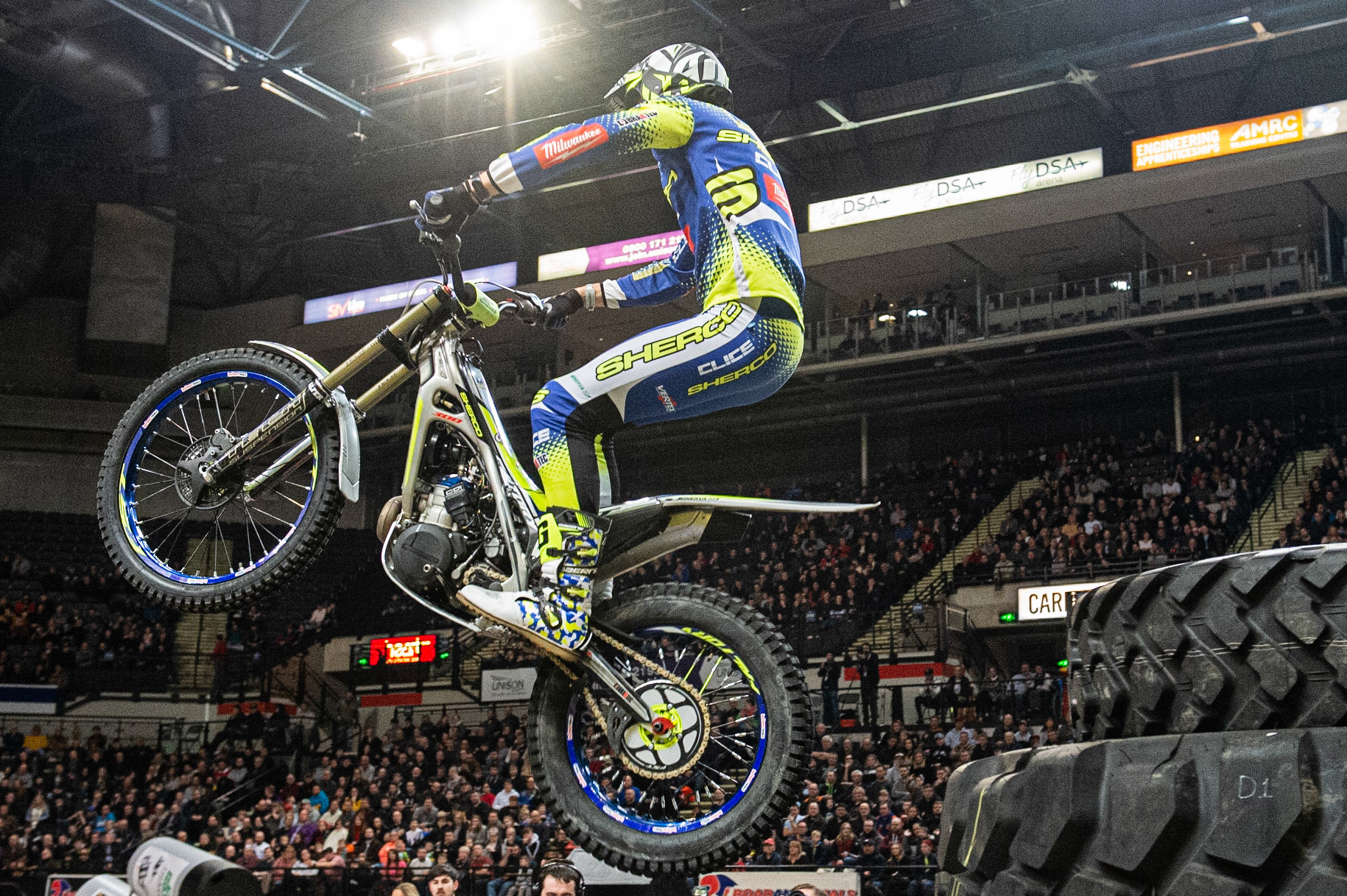 SHEFFIELD, ENGLAND  - DECEMBER 28TH   Jack Peace, UK (Sherco) on Section 5 during the 25th Anniversary Sheffield Indoor Trial at the FlyDSA Arena, Sheffield on Saturday 28th December 2019. (Credit: Ian Charles | MI News)