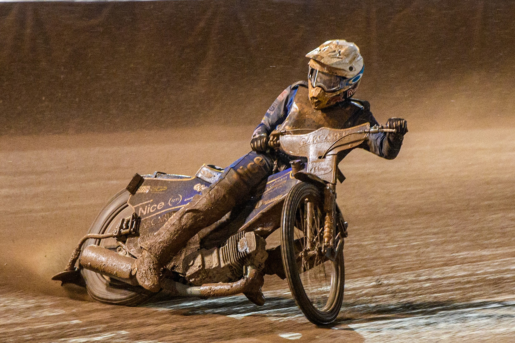 Robert Lambert in action for King’s Lynn MacInnes Stars during the Sports Insure Premiership match between Belle Vue Aces and King's Lynn Stars at the National Speedway Stadium, Manchester on Monday 21st August 2023. (Photo: Ian Charles | MI News)