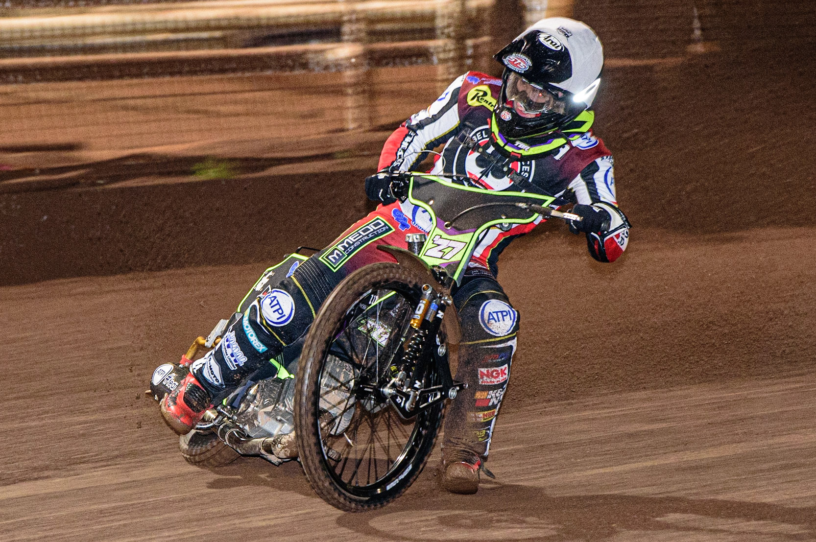 Tom Brennan  of Belle Vue ‘ATPI’ Aces  in action  during the Sheffield Tigers vs Belle Vue Aces meeting in the SGP Premiership at Owlerton Stadium, Sheffield on Thursday 23rd March 2023. (Photo: Ian Charles | MI News)