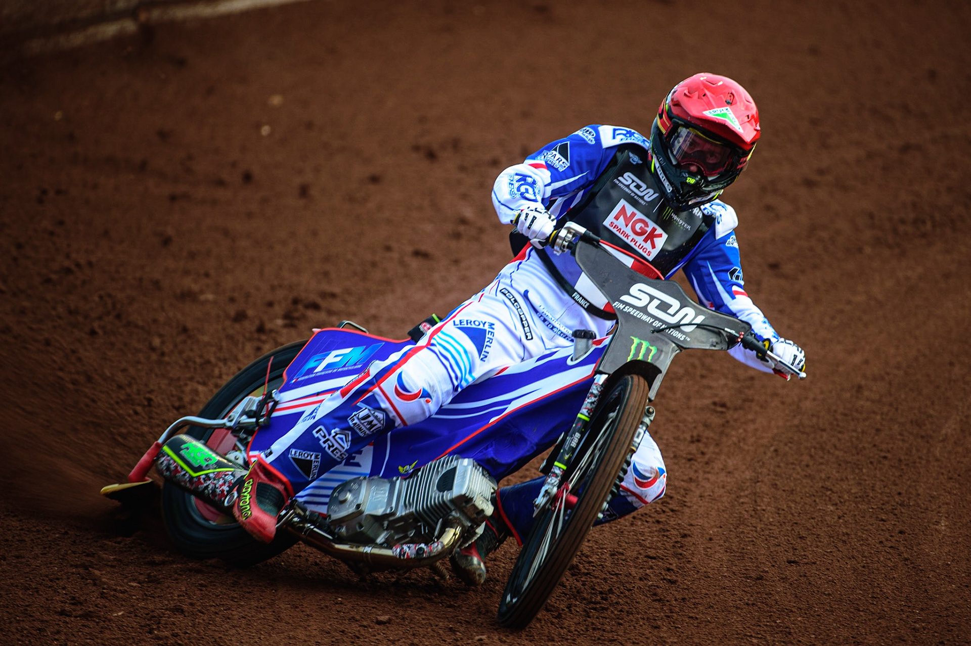 MANCHESTER, UK. OCT 16TH David Bellego of France Practices during the Monster Energy FIM Speedway of Nations at the National Speedway Stadium, Manchester on Saturday  16th October 2021. (Credit: Ian Charles | MI News)