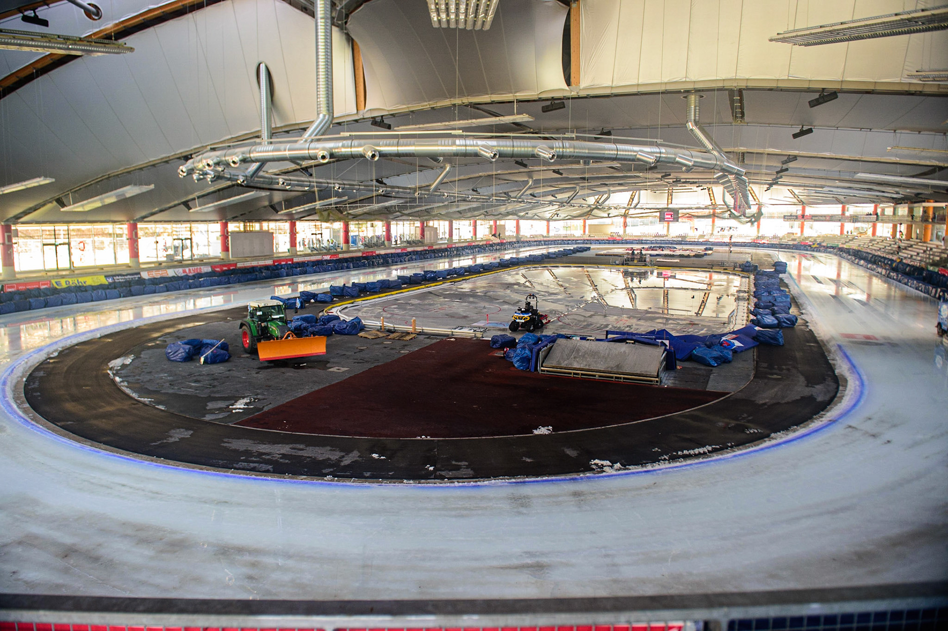 Overall view of the Ice Speedway track during the Ice Speedway Gladiators World Championship Final 1 at Max-Aicher-Arena, Inzell, Germany on Saturday 18th March 2023. (Photo: Ian Charles | MI News)