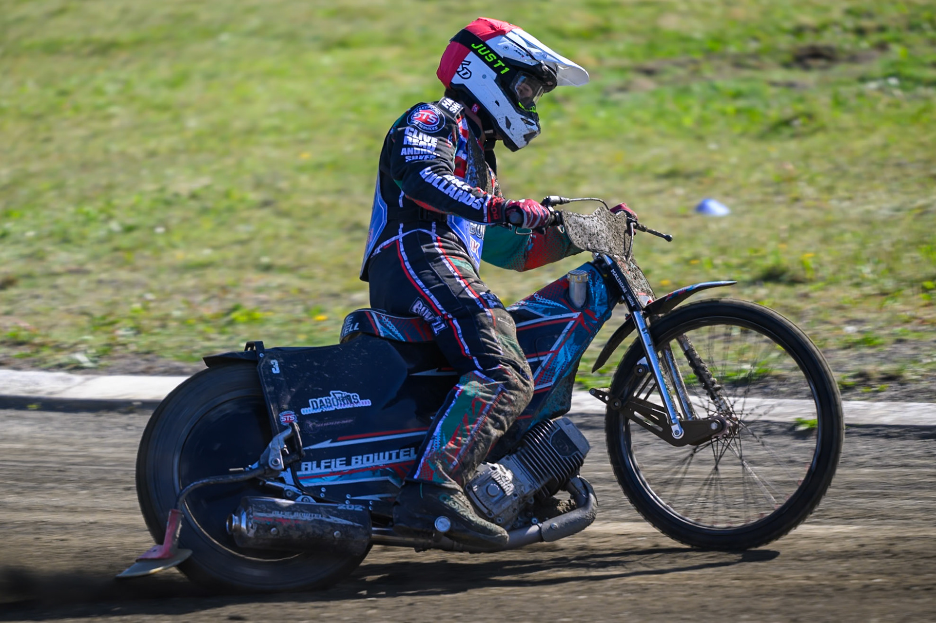 Alfie Bowtell of Buxton Bulls in action during the National Development League Challenge match between Buxton Bulls and Stoke Potters at Hi-Edge Speedway, Buxton on Sunday 24th May 2026. (Photo: Ian Charles | MI News)