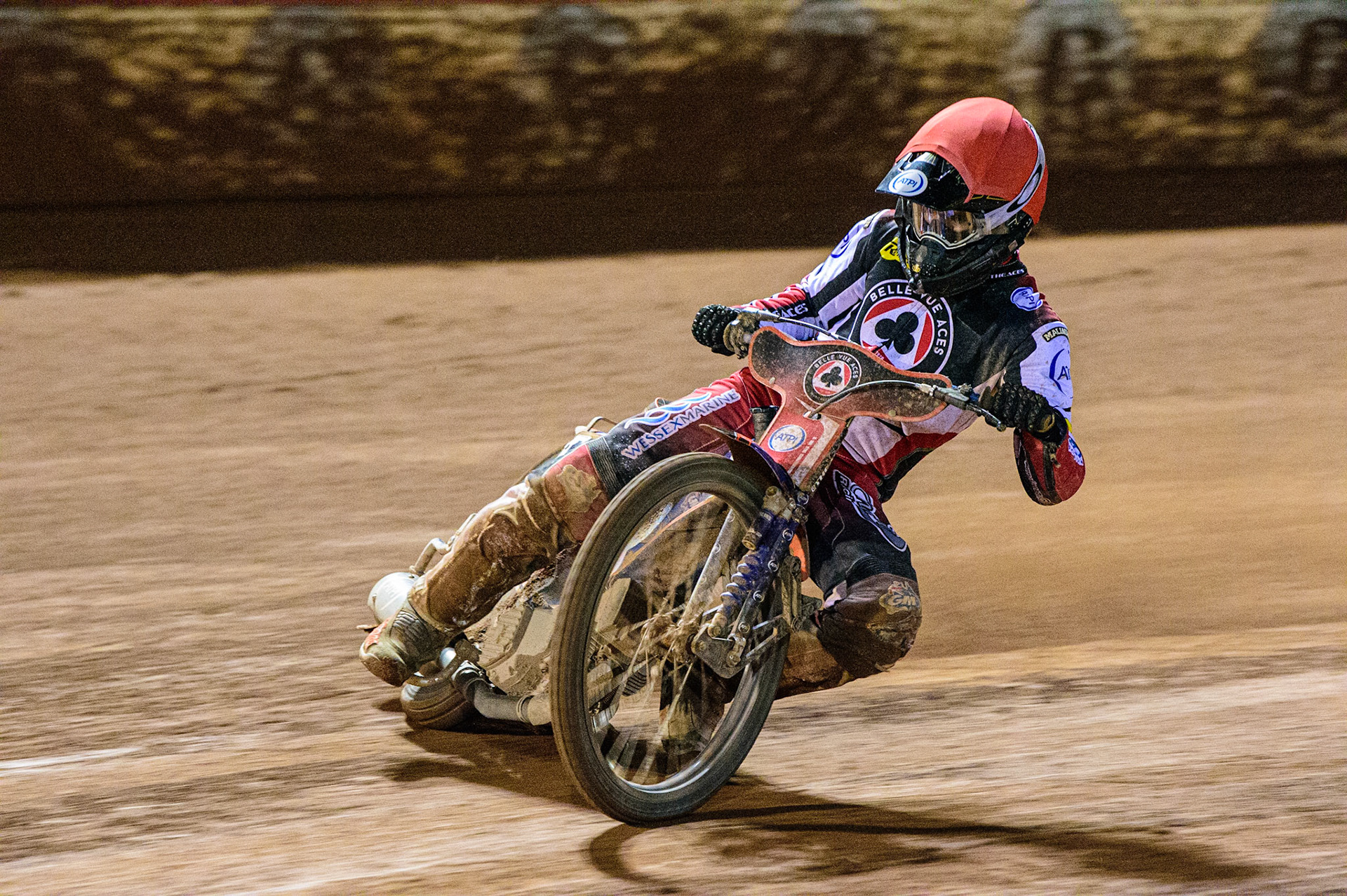 Brady Kurtz  in action  for Belle Vue ATPI Aces  during the SGB Premiership Grand Final 1st leg between Belle Vue Aces and Sheffield Tigers at the National Speedway Stadium, Manchester on Monday 10th October 2022. (Credit: Ian Charles | MI News)