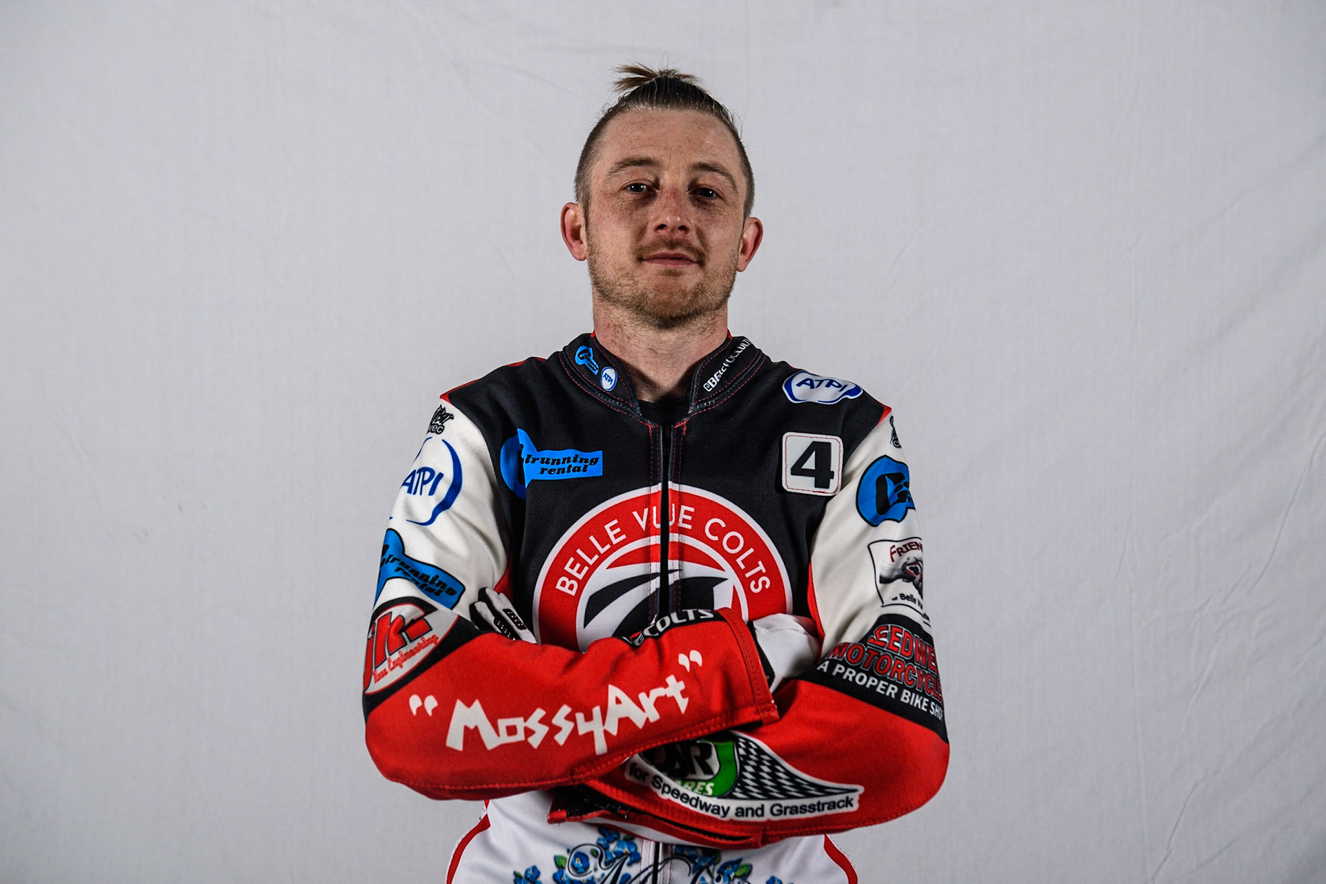 Belle Vue Colts' rider Luke Muff during the Belle Vue Aces Media Day at the National Speedway Stadium, Manchester on Monday 11th March 2024. (Photo: Ian Charles | MI News)