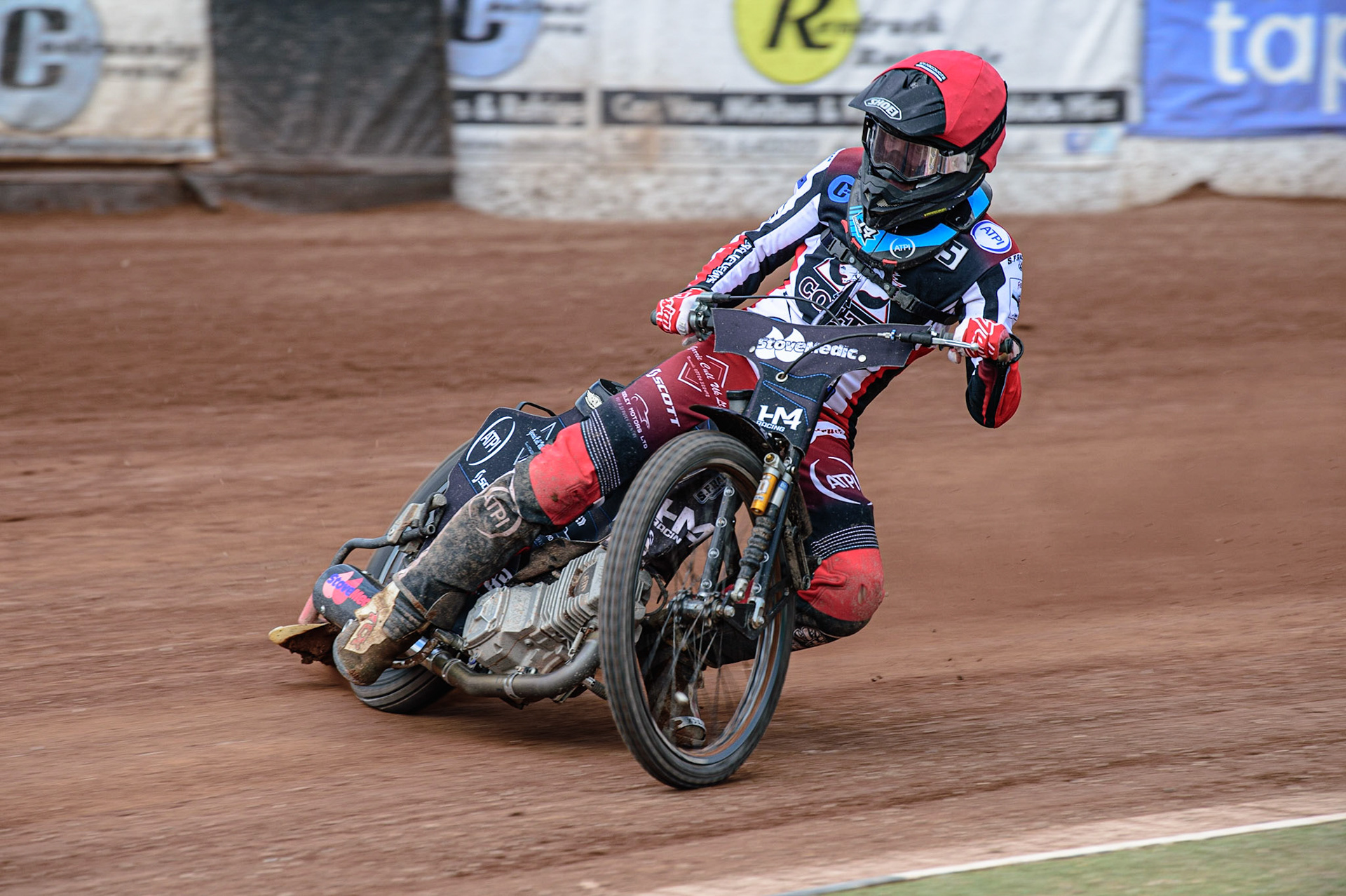 MANCHESTER, UK. APR 15TH  Harry McGurk  of Belle Vue Cool Running Colts  in action   during the National Development League match between Belle Vue Colts and Plymouth Centurions at the National Speedway Stadium, Manchester on Friday 15th April 2022. (Credit: Ian Charles | MI News)
