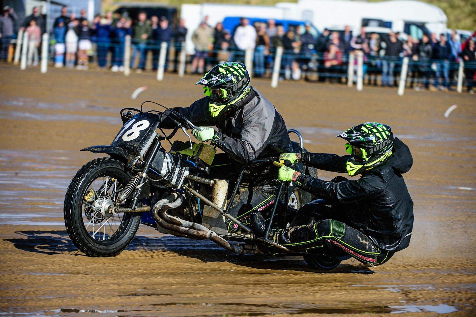 Rob Heath &amp; Kyle Fish (18) during the Fylde ACU British Sand Racing Masters Championship on  Sunday 2nd October 2022. (Credit: Ian Charles | MI News)