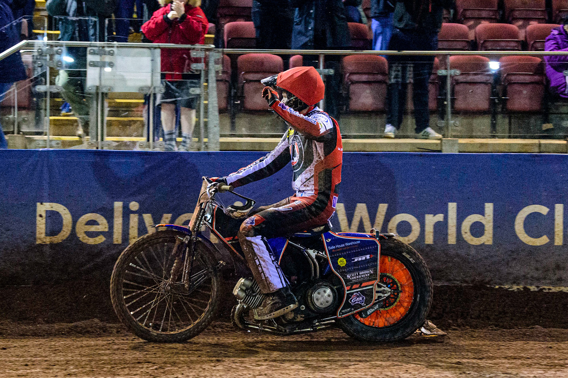 Brady Kurtz waves to the fans  during the Grant Henderson Pairs at the National Speedway Stadium, Manchester on Thursday 27th October 2022. (Credit: Ian Charles | MI NEWS)