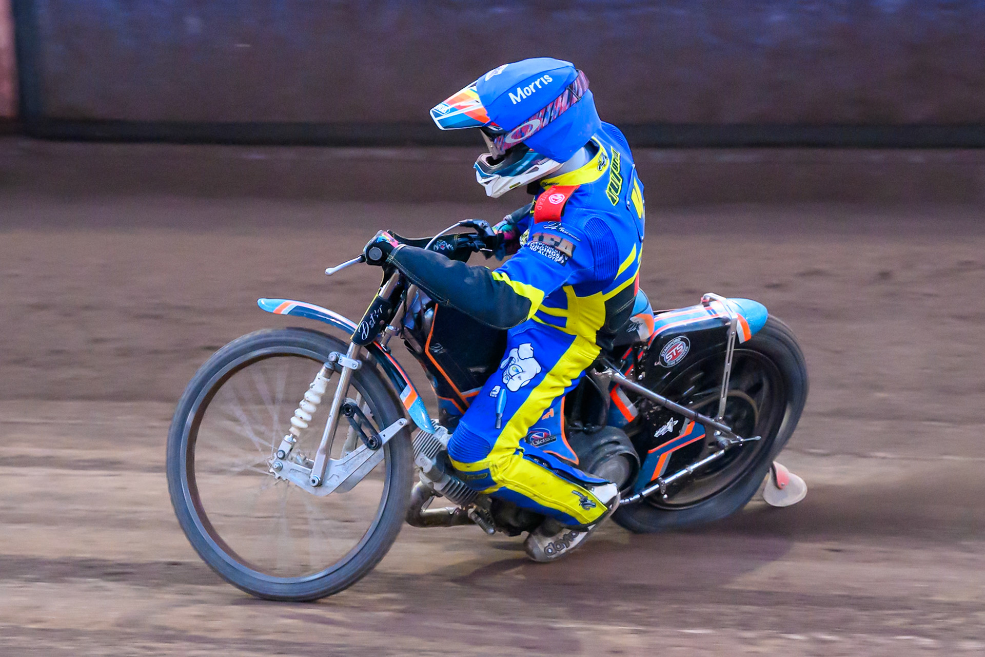 Nick Morris of Sheffield Tigers  in action during the Rowe Motor Oil Premiership match between Sheffield Tigers and Belle Vue Aces at Owlerton Stadium, Sheffield on Monday 11th August 2025. (Photo: Ian Charles | MI News)